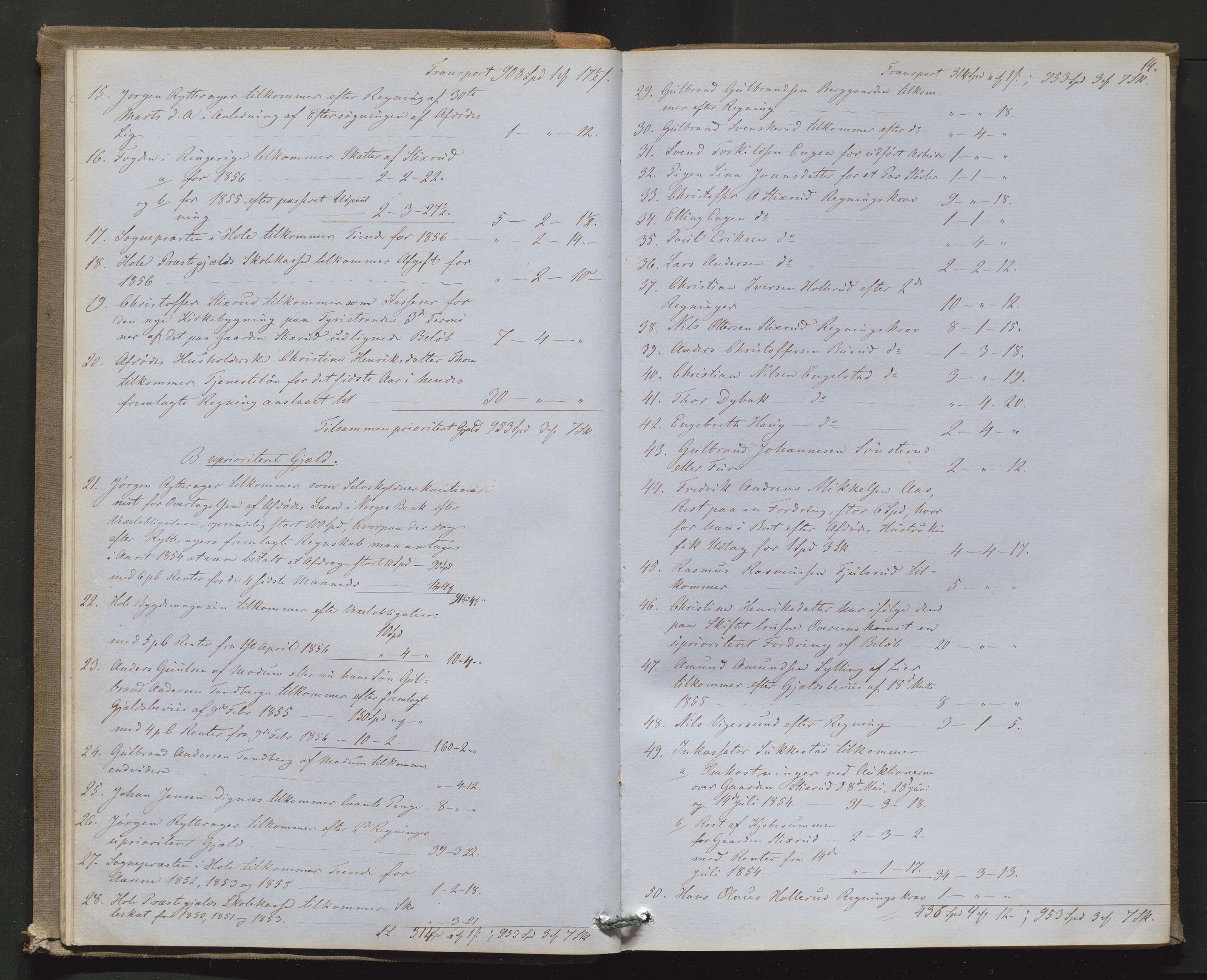 Ringerike sorenskriveri, AV/SAKO-A-105/H/Hb/Hbd/Hbda/L0004: Skifteutlodningsprotokoll, 1857-1862, p. 13b-14a