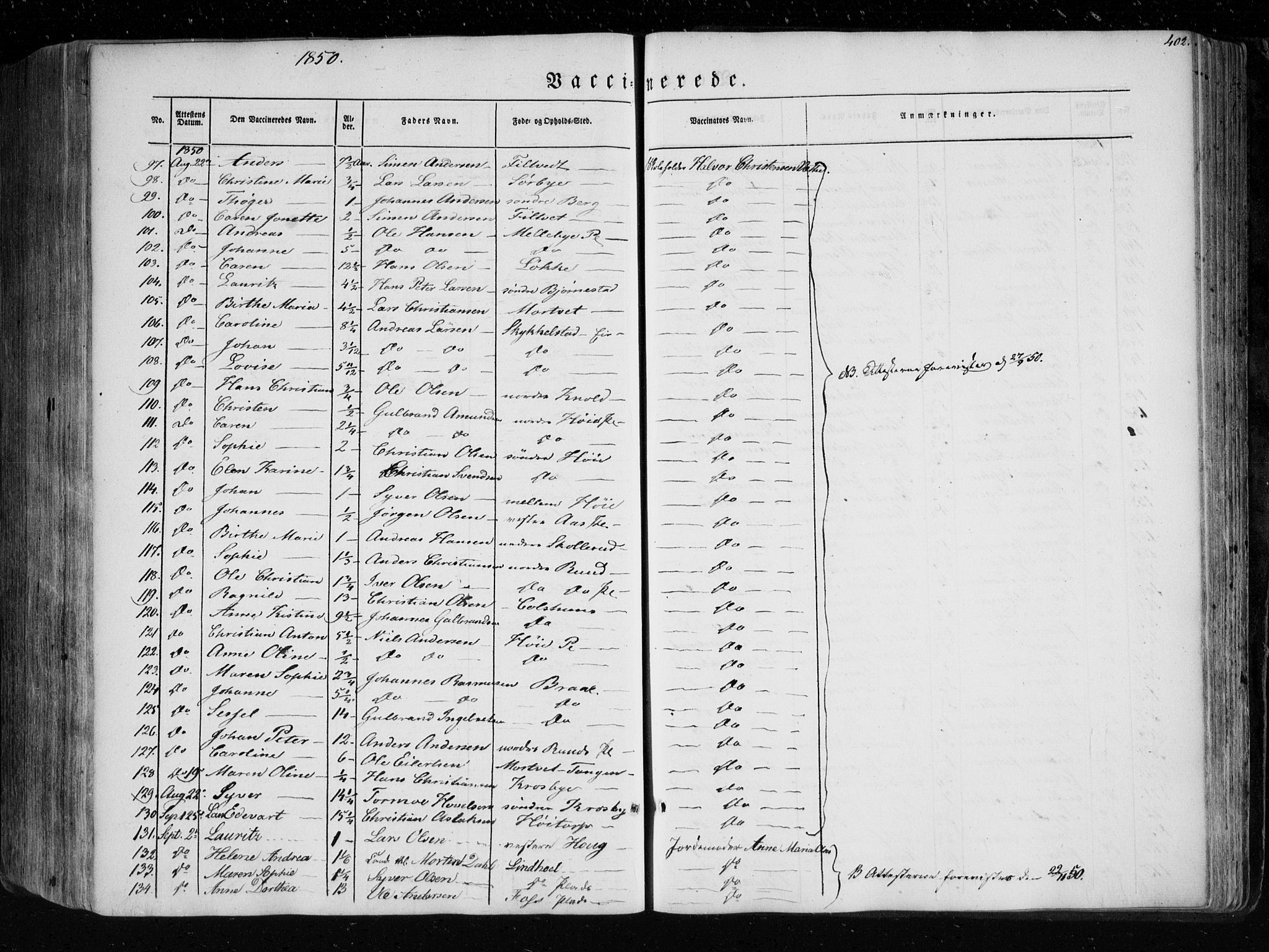 Eidsberg prestekontor Kirkebøker, AV/SAO-A-10905/F/Fa/L0009: Parish register (official) no. I 9, 1849-1856, p. 402