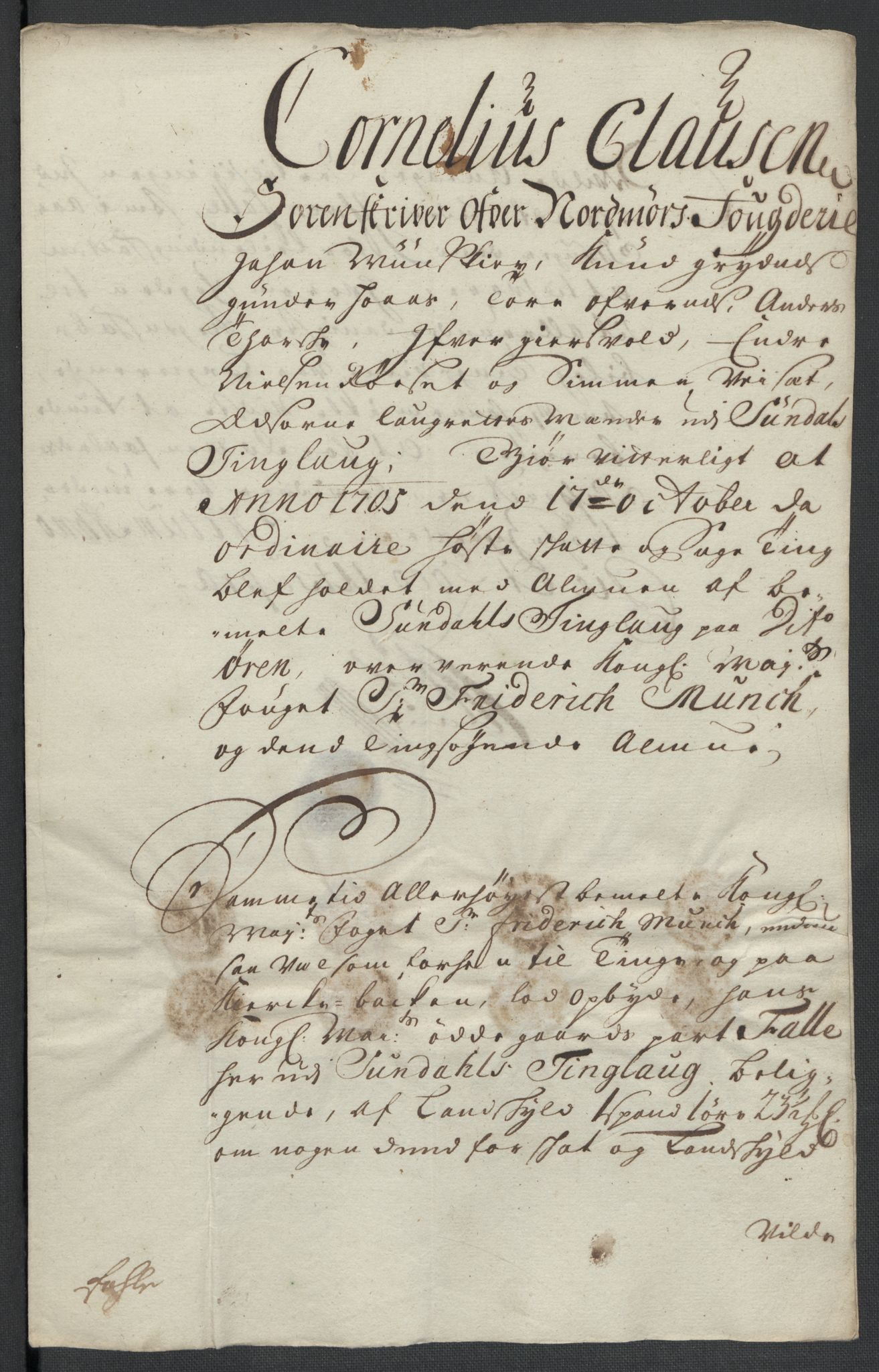 Rentekammeret inntil 1814, Reviderte regnskaper, Fogderegnskap, AV/RA-EA-4092/R56/L3741: Fogderegnskap Nordmøre, 1705, p. 137