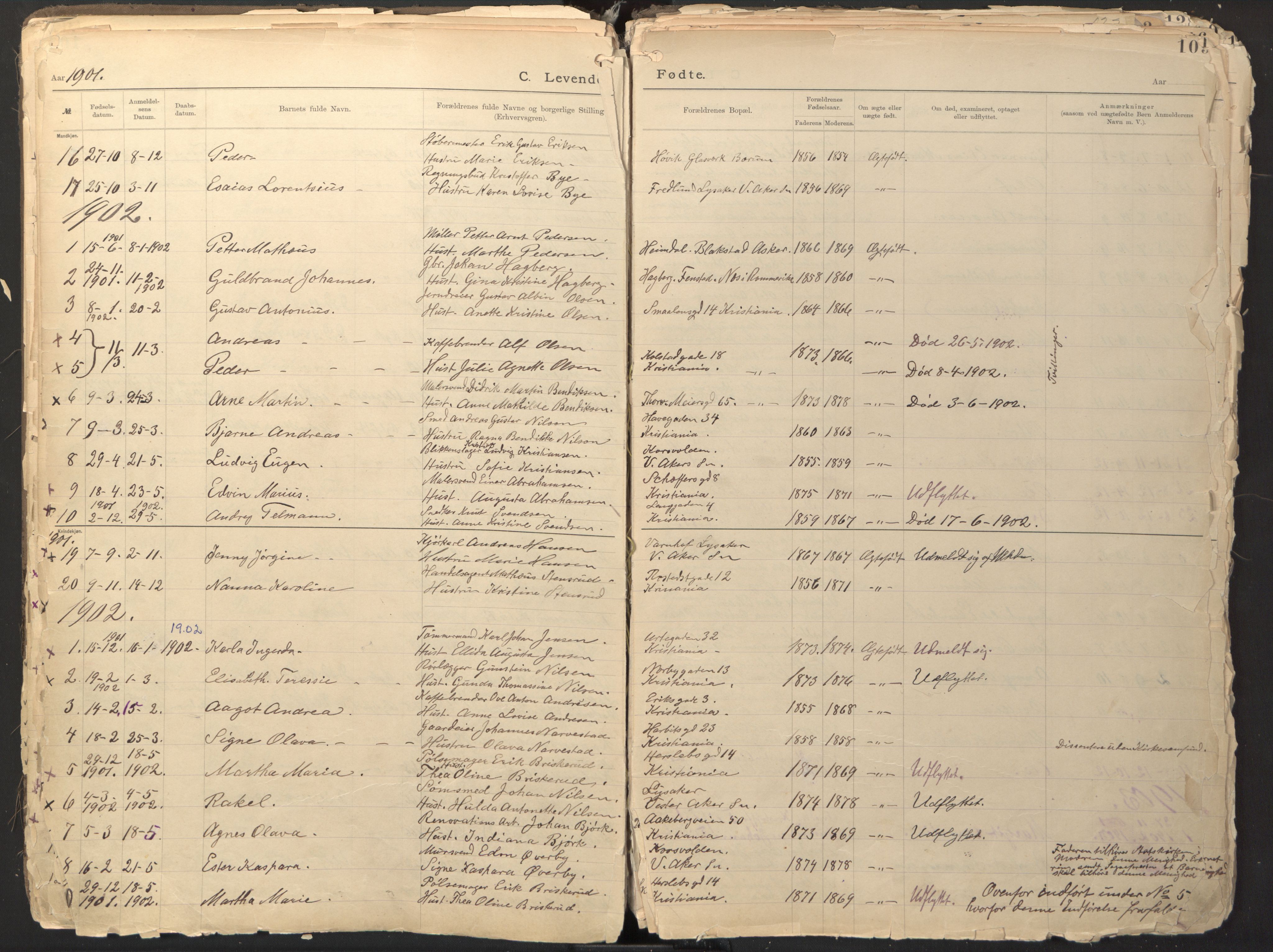 Den evangelisk-lutherske frikirke østre menighet, Oslo, AV/SAO-PAO-0245/F/L0002: Dissenter register no. 2, 1892-1936, p. 109
