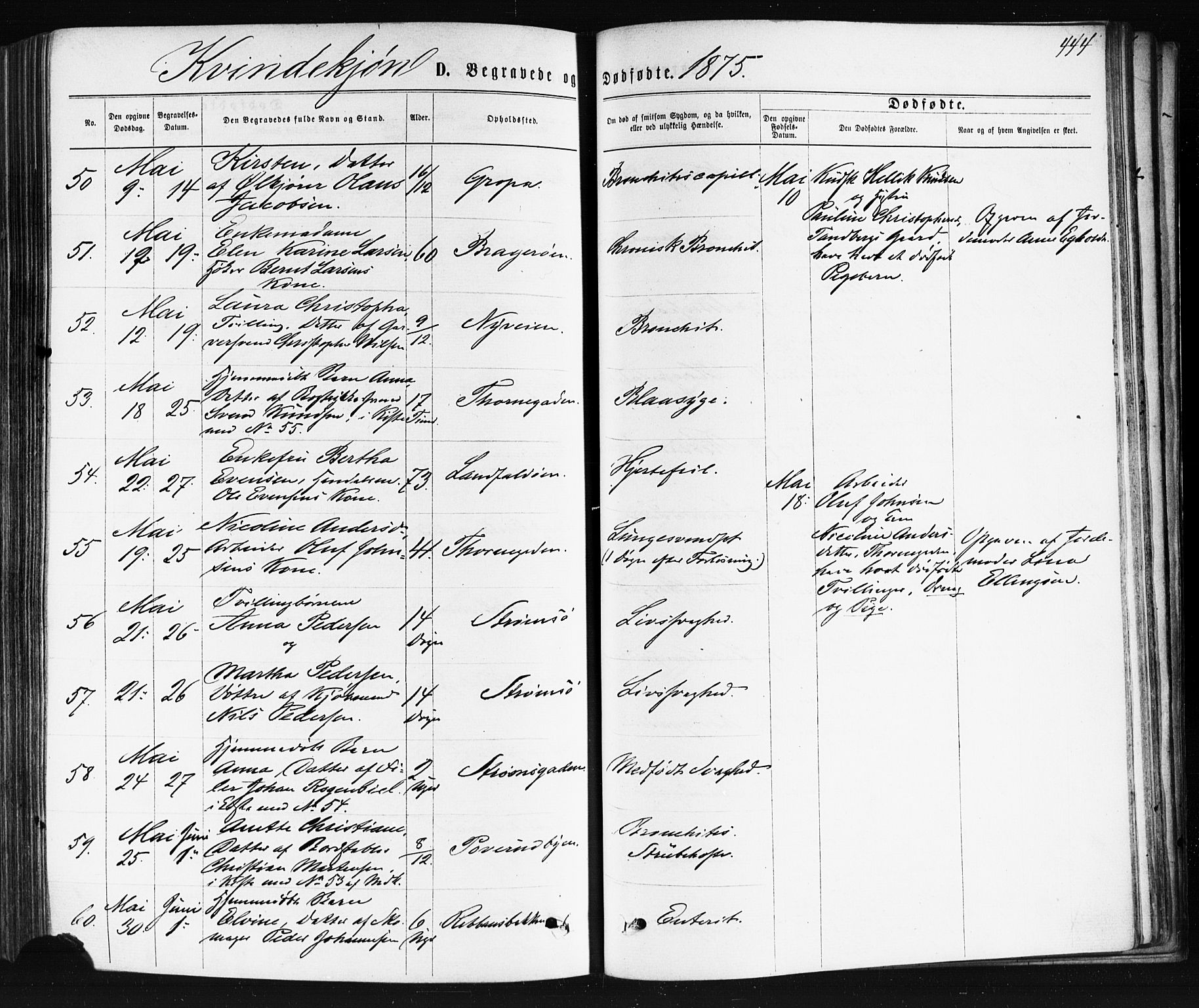 Bragernes kirkebøker, AV/SAKO-A-6/F/Fb/L0004: Parish register (official) no. II 4, 1869-1875, p. 444