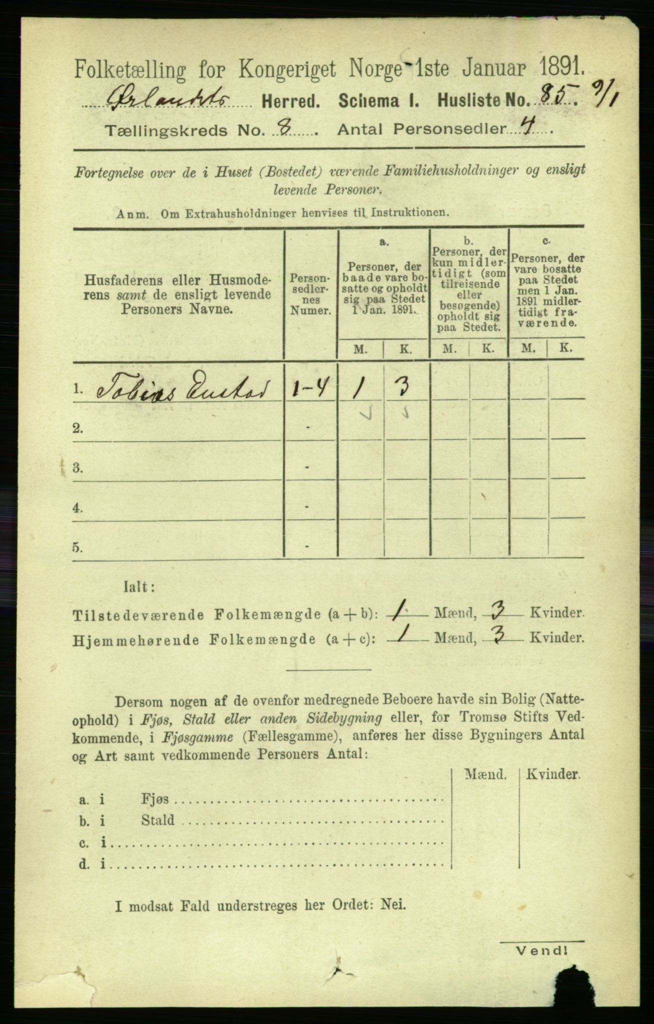 RA, 1891 census for 1621 Ørland, 1891, p. 3182