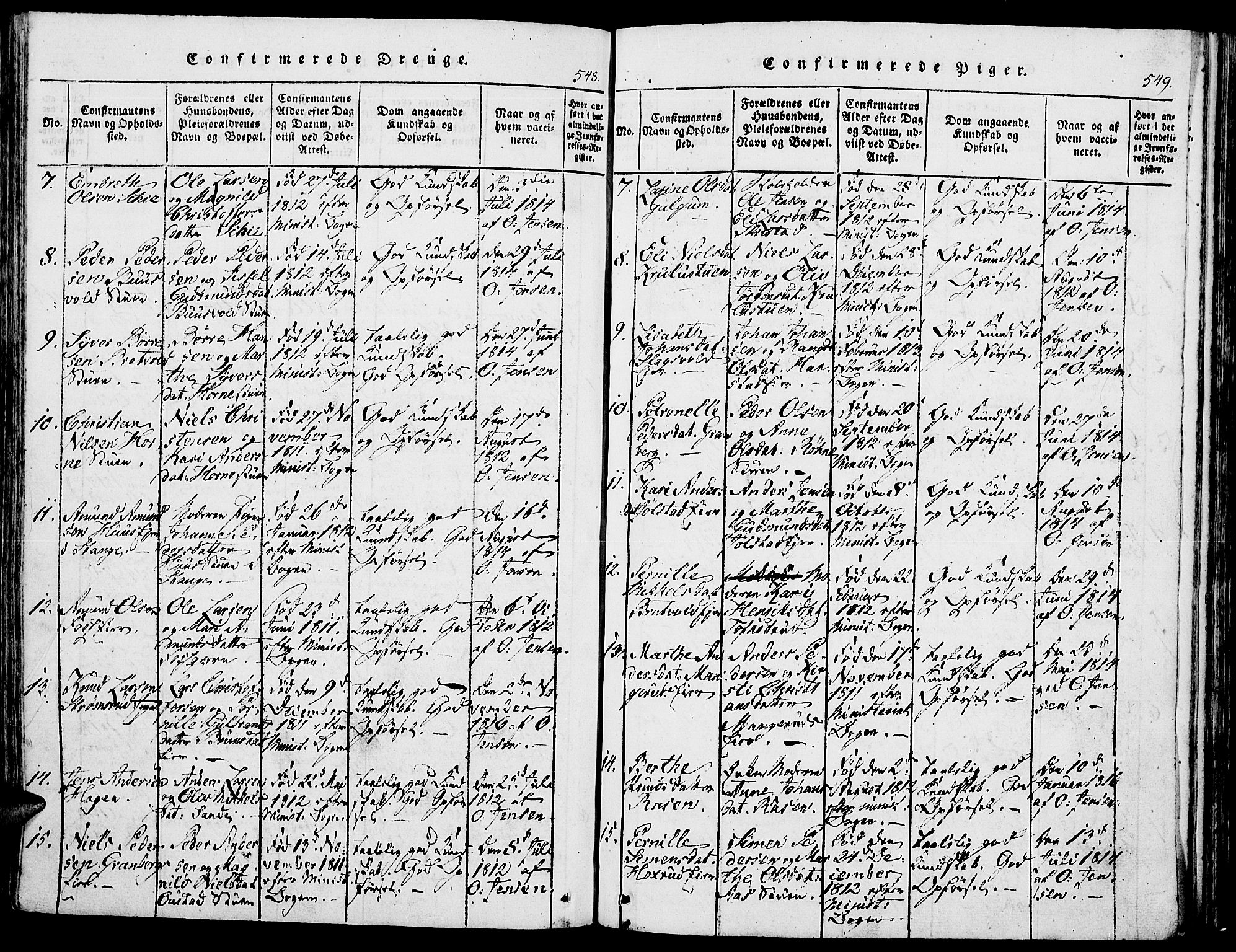 Romedal prestekontor, AV/SAH-PREST-004/K/L0002: Parish register (official) no. 2, 1814-1828, p. 548-549