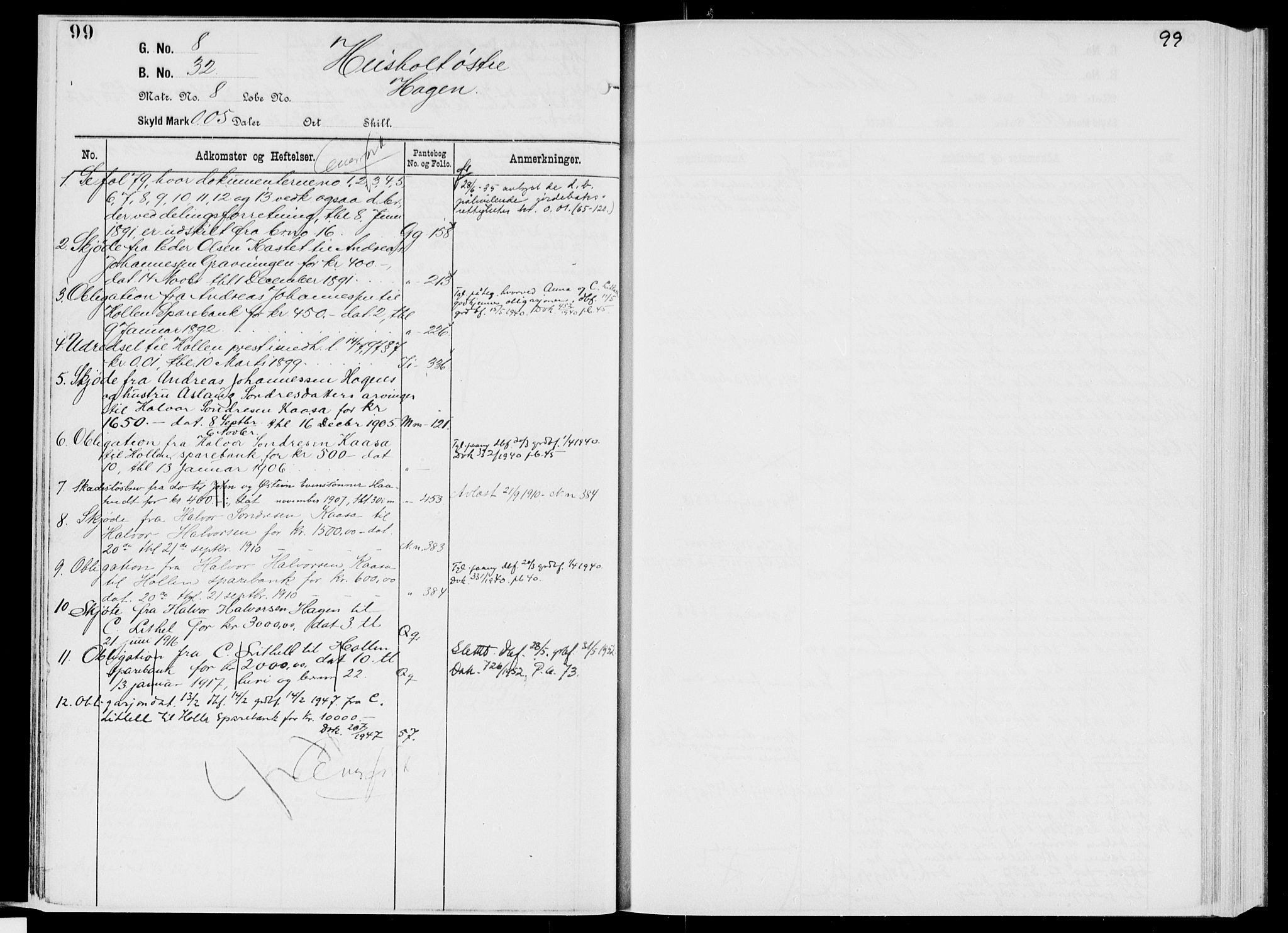 Nedre Telemark sorenskriveri, AV/SAKO-A-135/G/Gb/Gbg/L0001: Mortgage register no. VII 1, p. 99