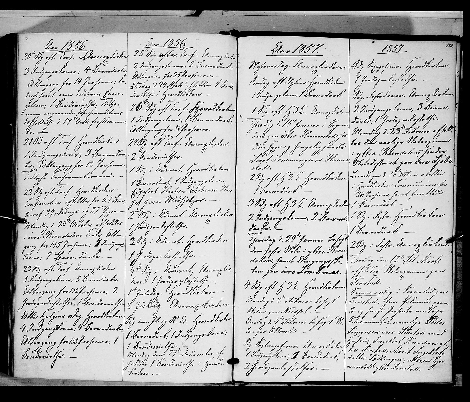 Rendalen prestekontor, SAH/PREST-054/H/Ha/Haa/L0005: Parish register (official) no. 5, 1853-1866, p. 383