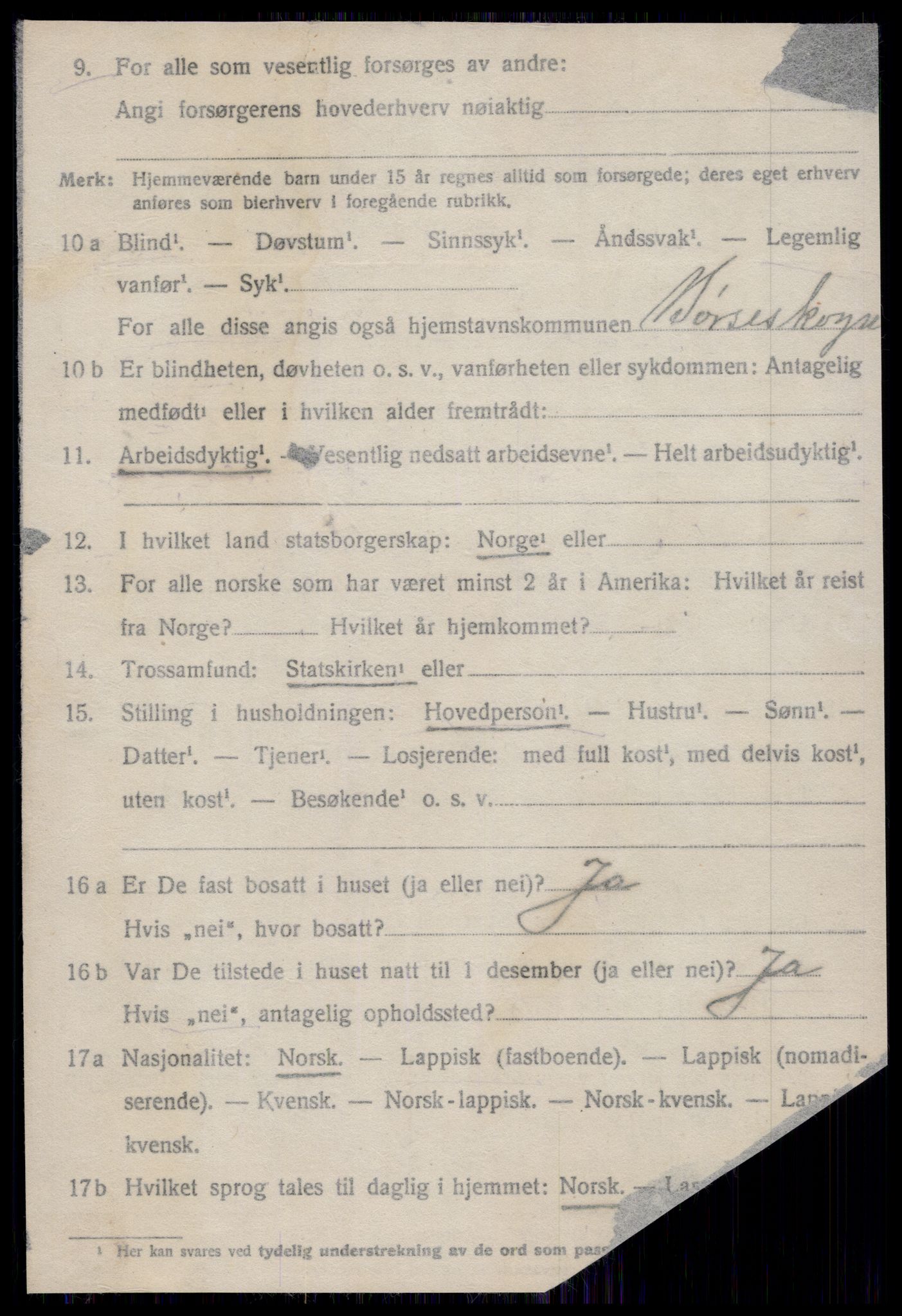 SAT, 1920 census for Børseskogn, 1920, p. 449