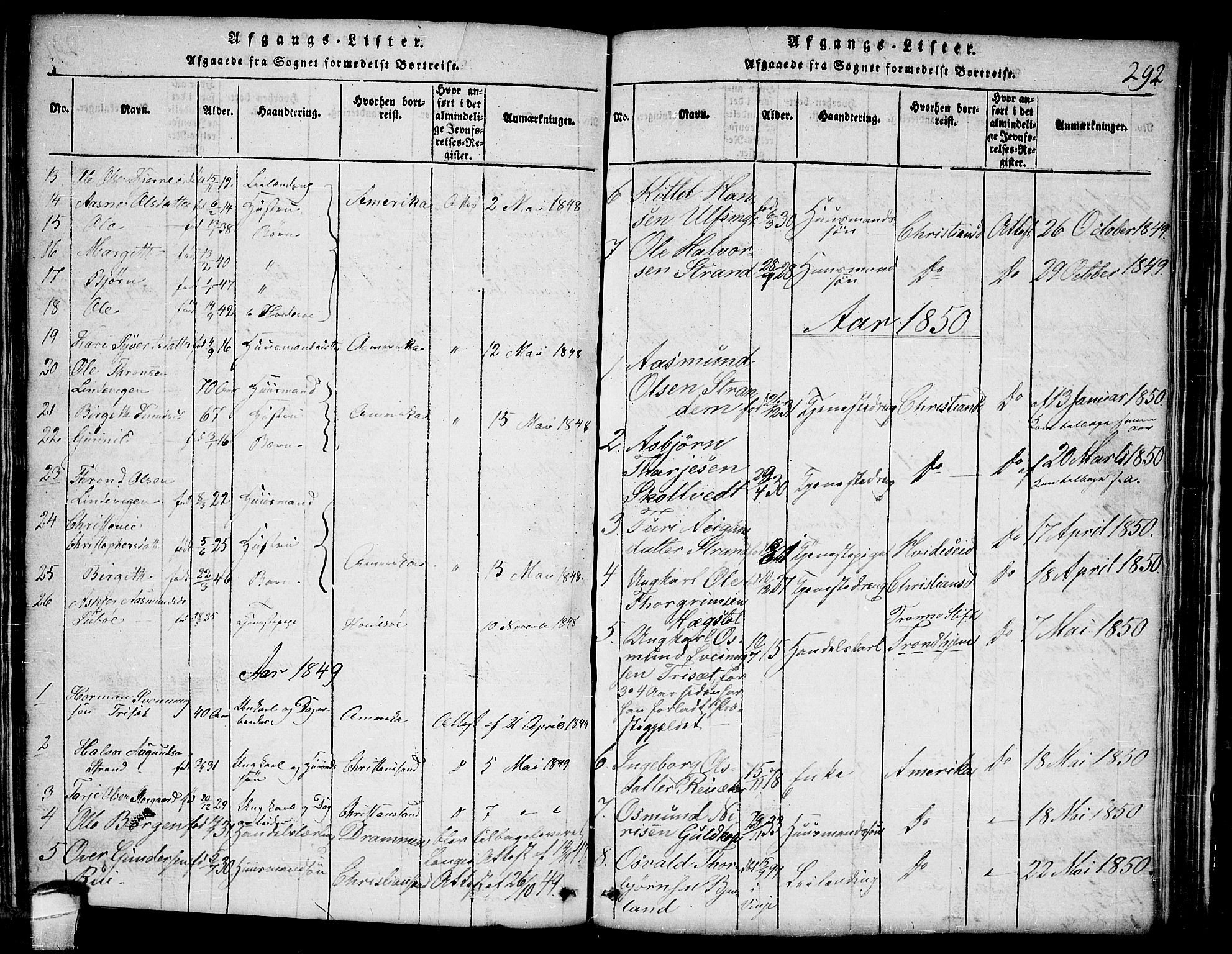 Lårdal kirkebøker, SAKO/A-284/G/Ga/L0001: Parish register (copy) no. I 1, 1815-1861, p. 292
