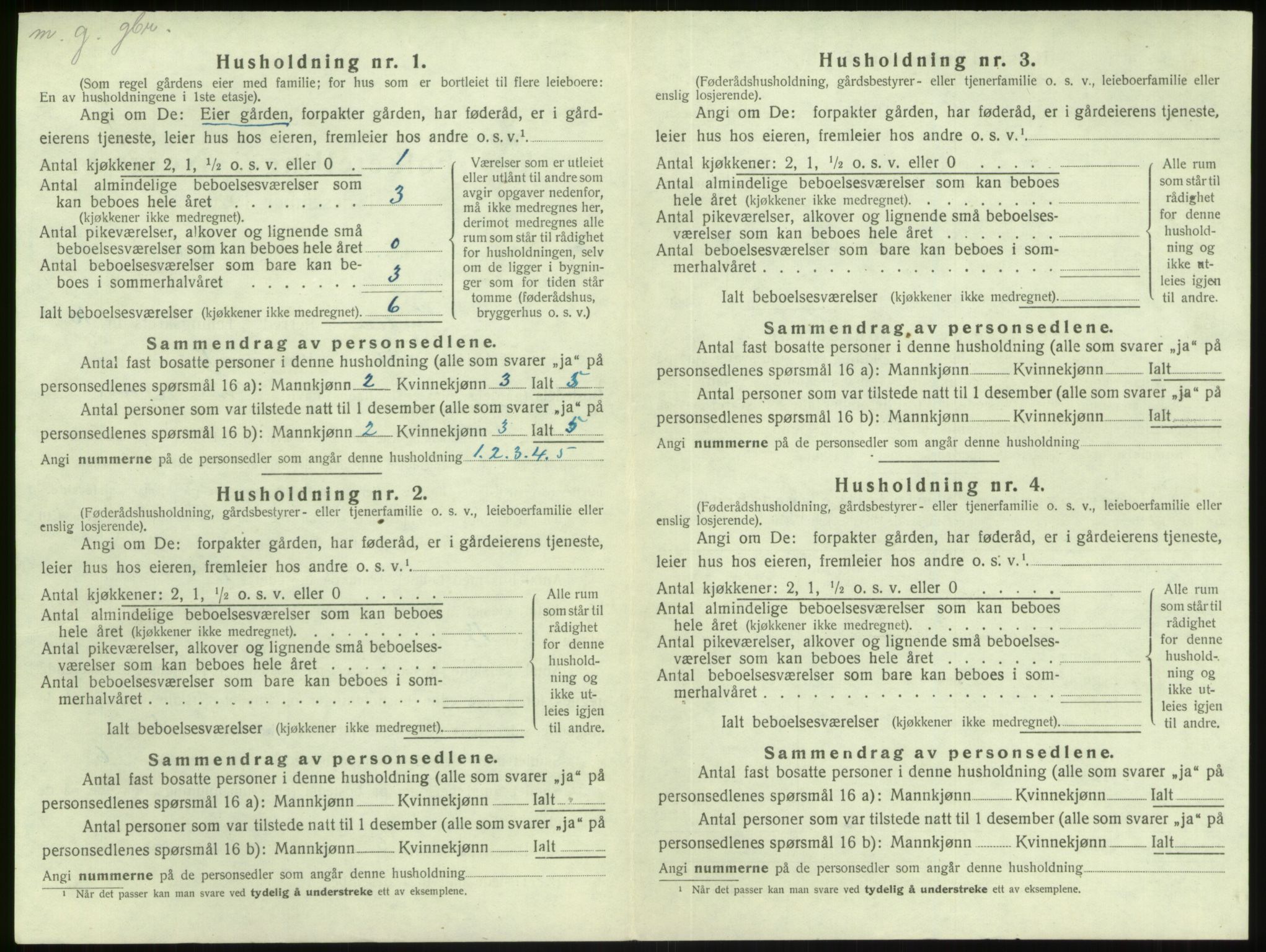 SAB, 1920 census for Gulen, 1920, p. 630