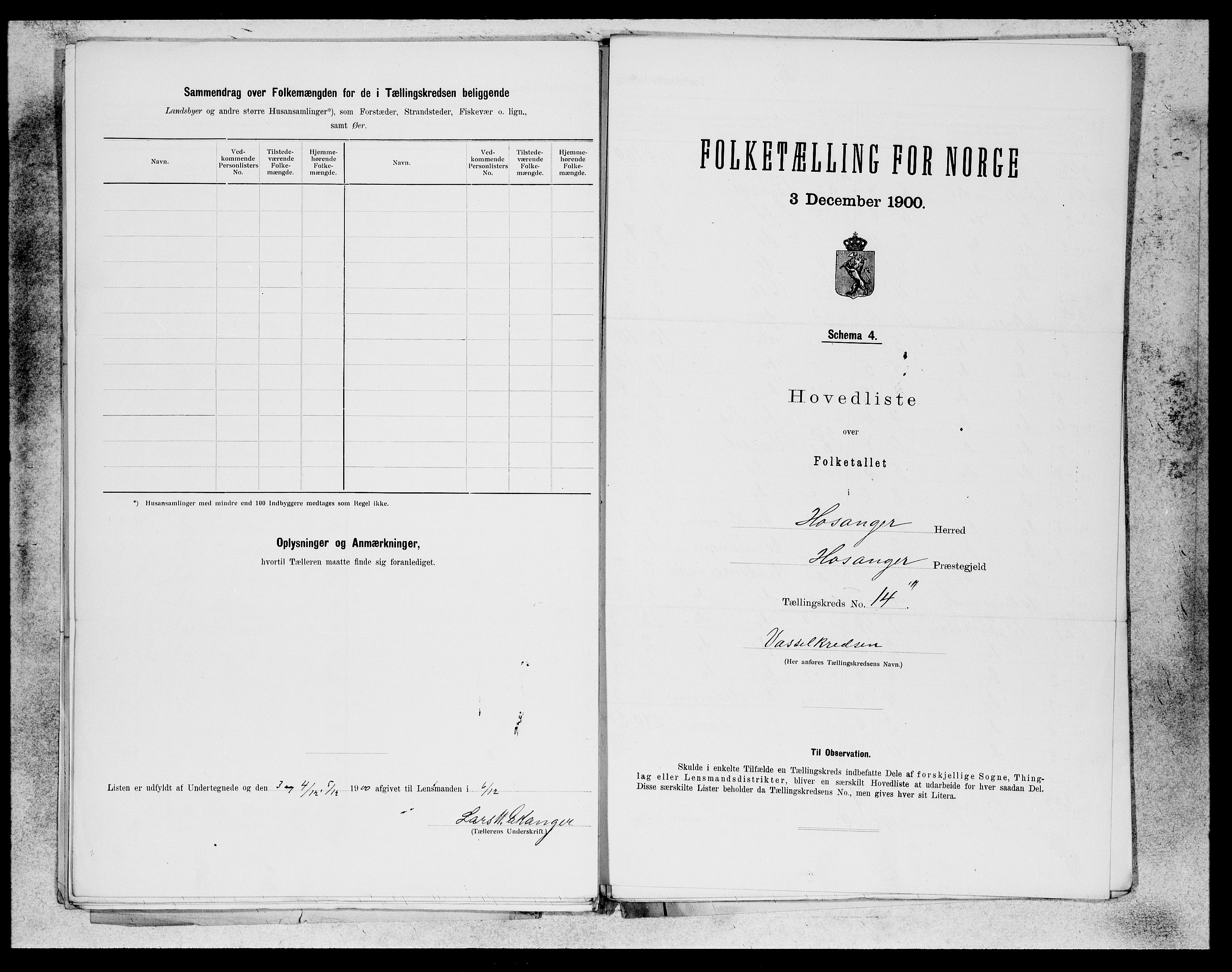 SAB, 1900 census for Hosanger, 1900, p. 27