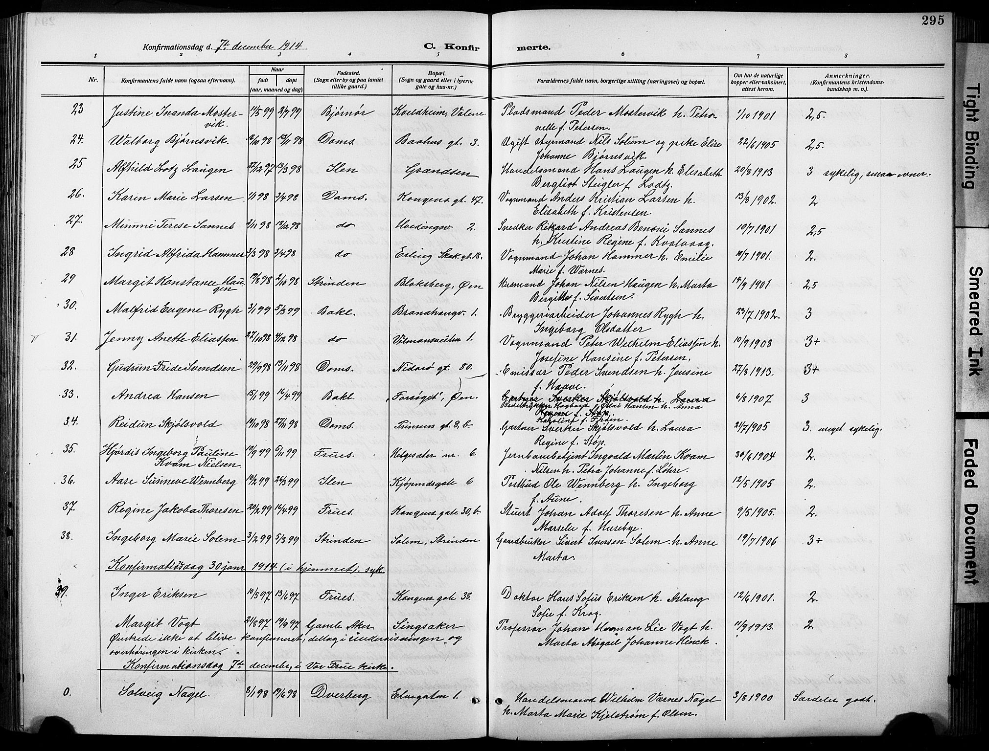 Ministerialprotokoller, klokkerbøker og fødselsregistre - Sør-Trøndelag, SAT/A-1456/601/L0096: Parish register (copy) no. 601C14, 1911-1931, p. 295