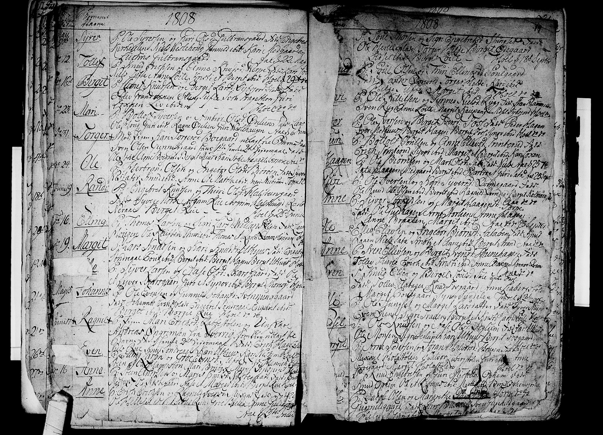 Ål kirkebøker, AV/SAKO-A-249/F/Fa/L0003: Parish register (official) no. I 3, 1807-1814, p. 18-19