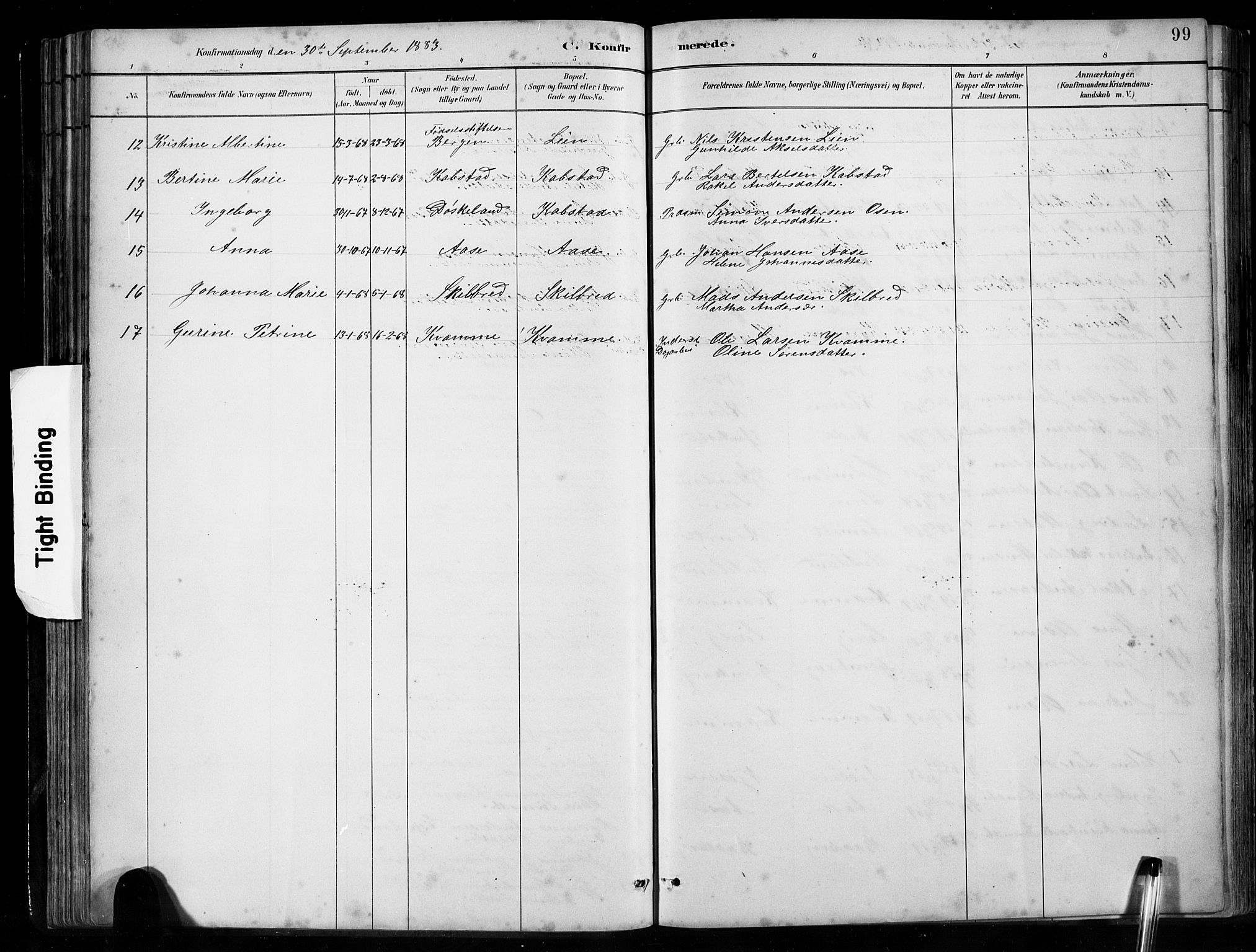 Gaular sokneprestembete, AV/SAB-A-80001/H/Hab: Parish register (copy) no. B 3, 1882-1913, p. 99