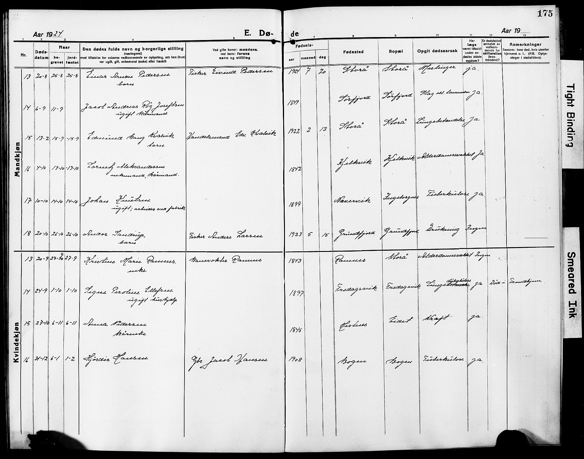 Ministerialprotokoller, klokkerbøker og fødselsregistre - Nordland, AV/SAT-A-1459/861/L0878: Parish register (copy) no. 861C04, 1917-1928, p. 175