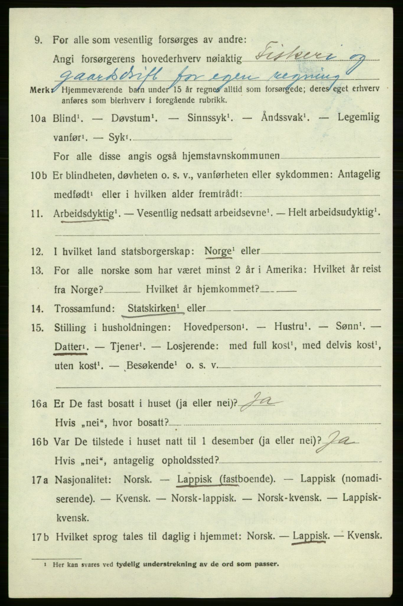 SATØ, 1920 census for , 1920, p. 953