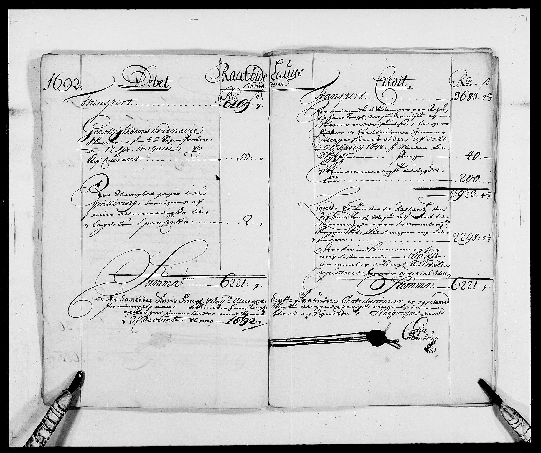 Rentekammeret inntil 1814, Reviderte regnskaper, Fogderegnskap, AV/RA-EA-4092/R40/L2443: Fogderegnskap Råbyggelag, 1691-1692, p. 128