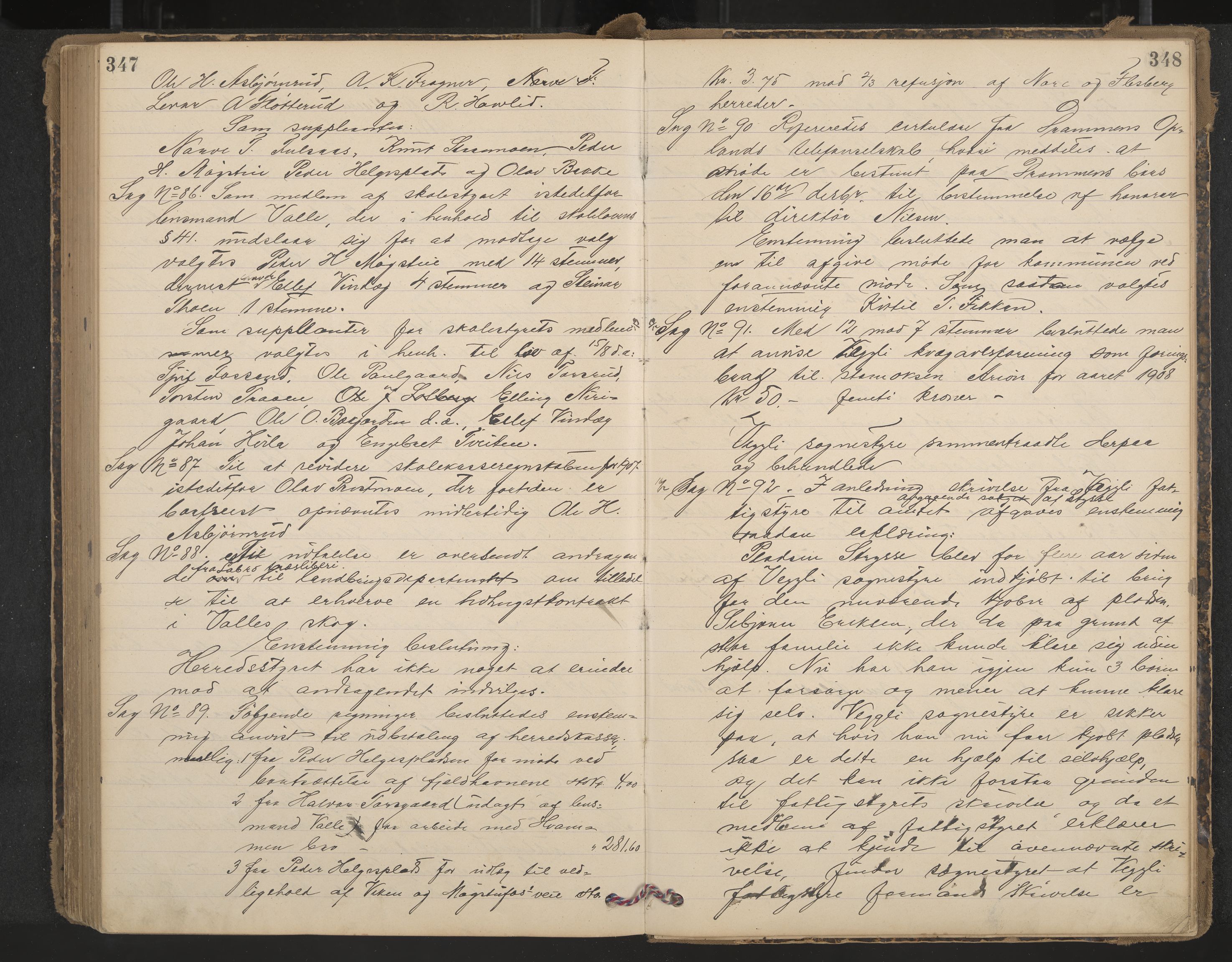 Rollag formannskap og sentraladministrasjon, IKAK/0632021-2/A/Aa/L0004: Møtebok, 1897-1909, p. 347-348