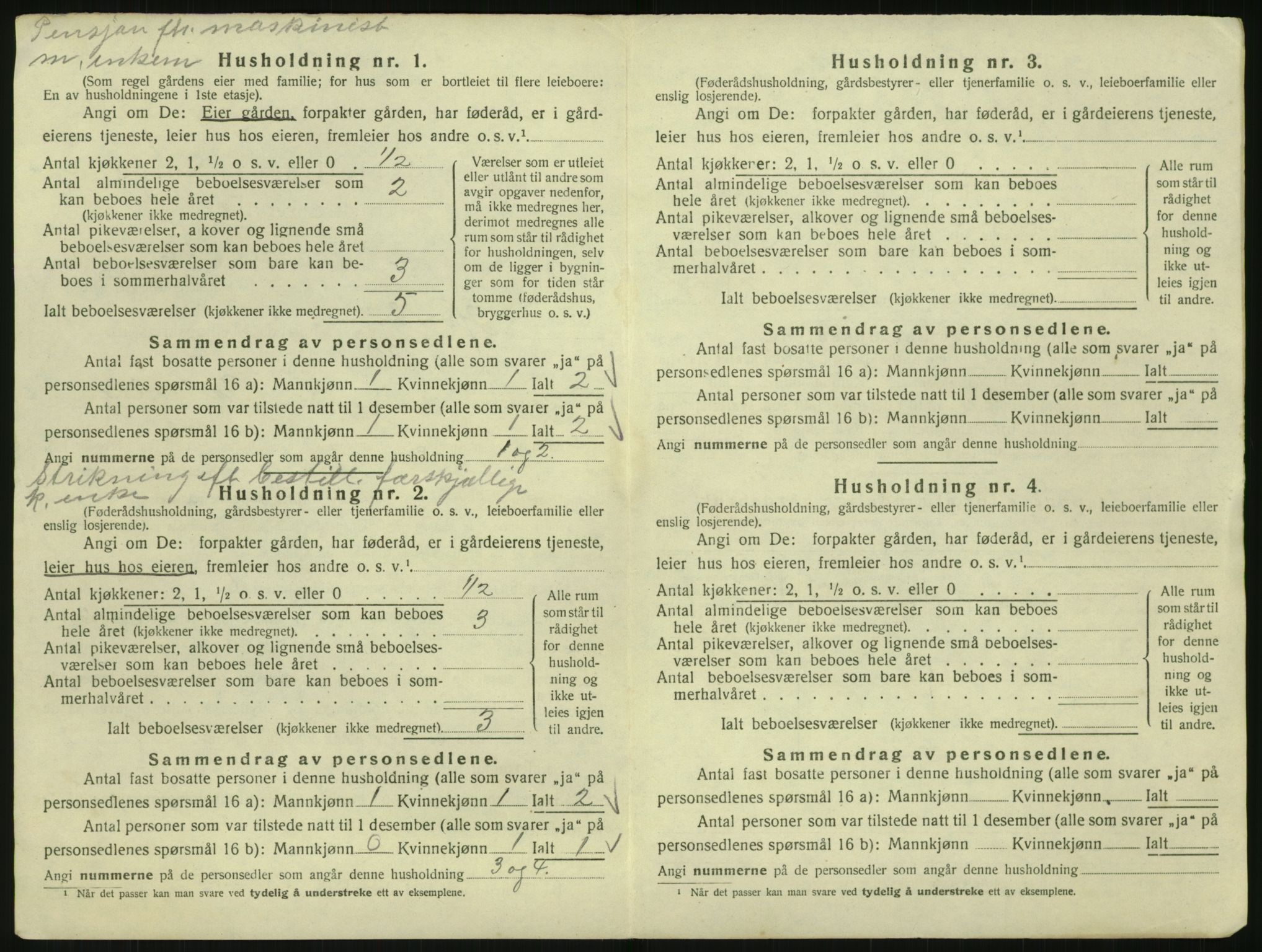 SAK, 1920 census for Høvåg, 1920, p. 85