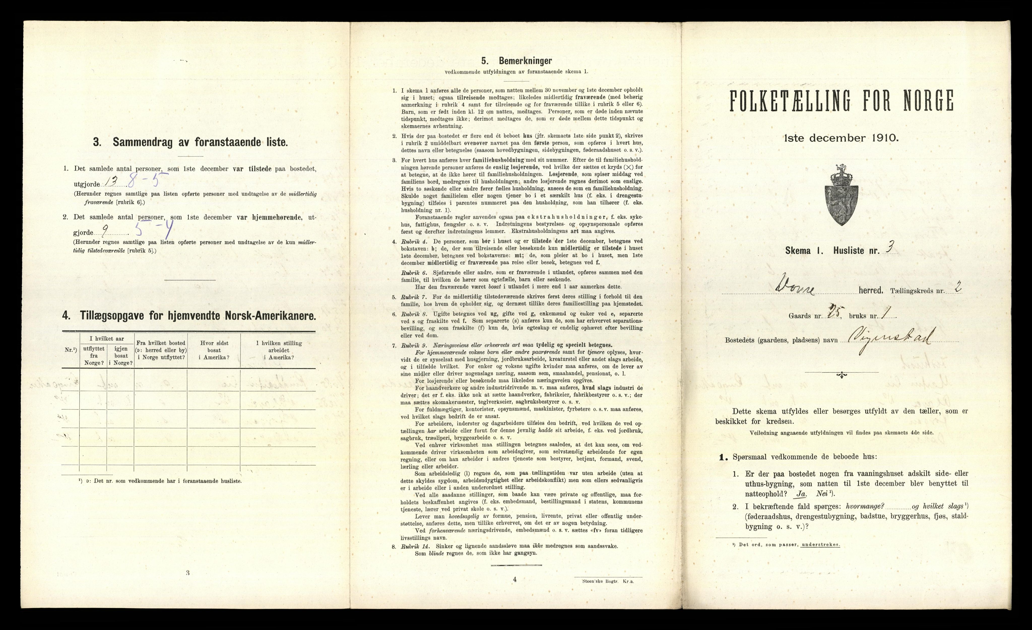 RA, 1910 census for Dovre, 1910, p. 203