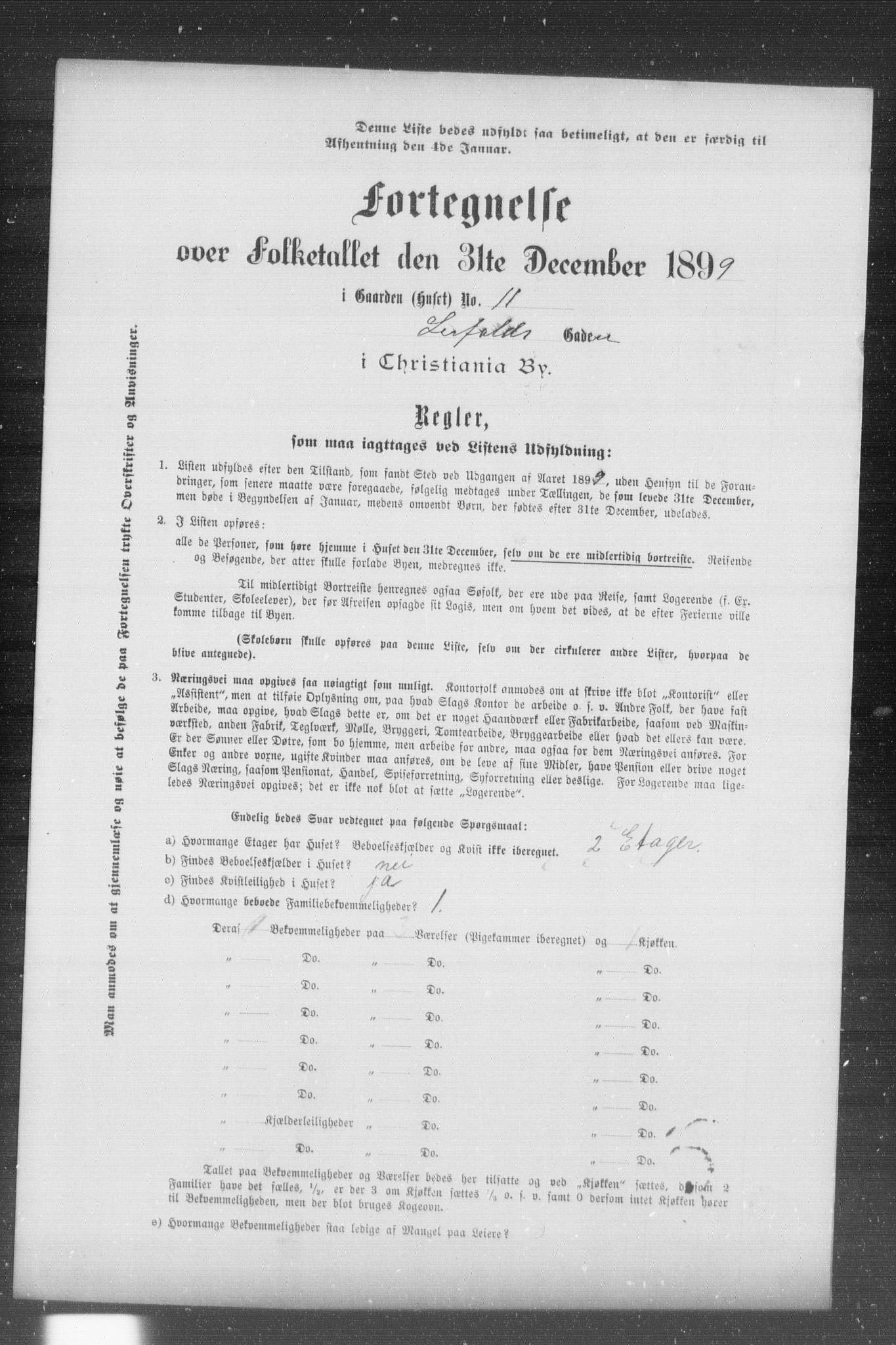 OBA, Municipal Census 1899 for Kristiania, 1899, p. 7540