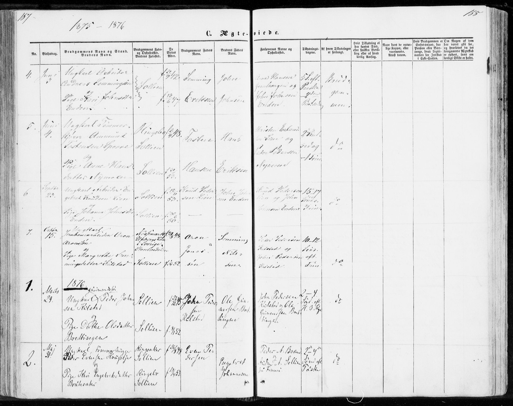 Sollia prestekontor, SAH/PREST-050/H/Ha/Haa/L0001: Parish register (official) no. 1, 1856-1885, p. 167-168