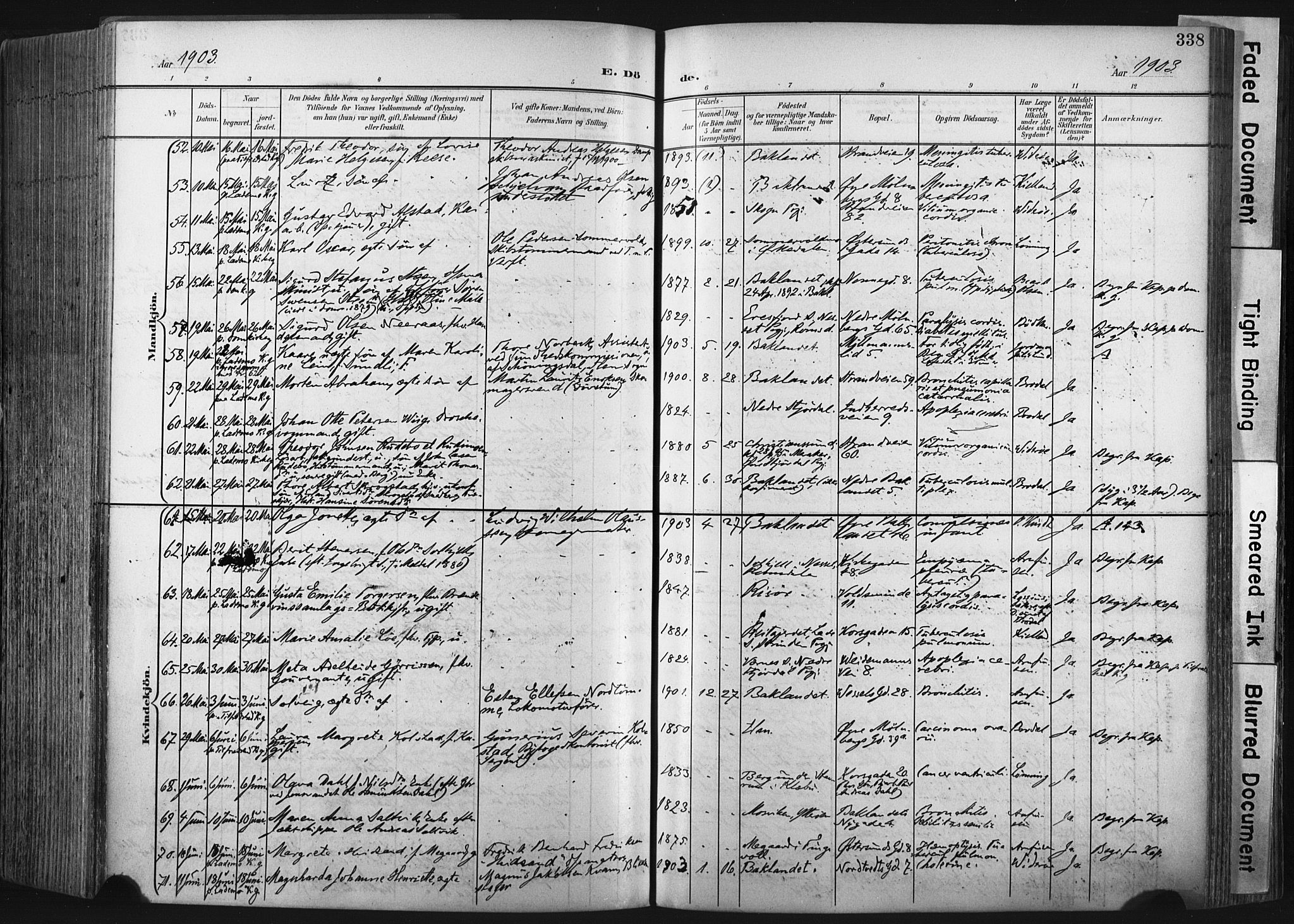 Ministerialprotokoller, klokkerbøker og fødselsregistre - Sør-Trøndelag, SAT/A-1456/604/L0201: Parish register (official) no. 604A21, 1901-1911, p. 338