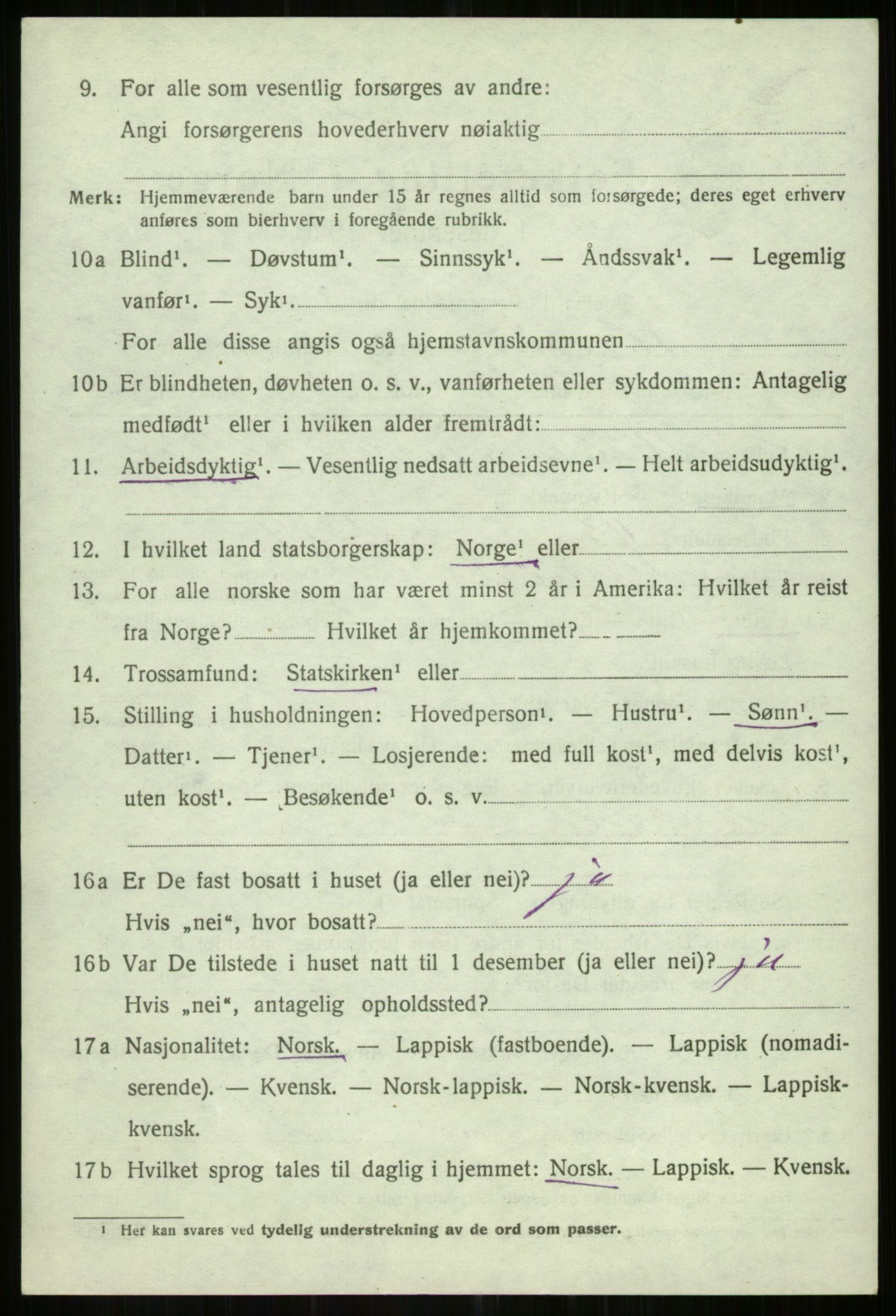 SATØ, 1920 census for Helgøy, 1920, p. 1632