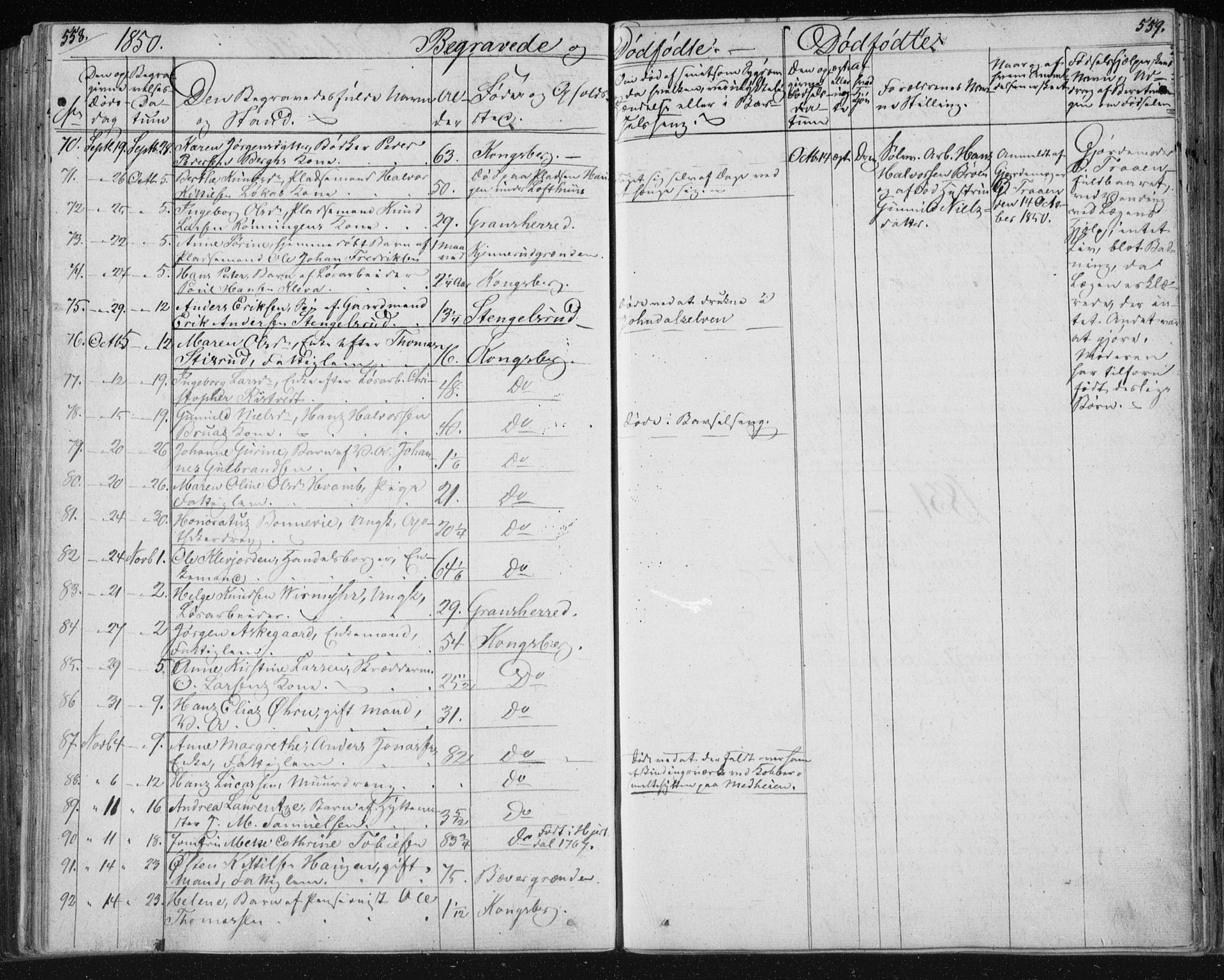 Kongsberg kirkebøker, AV/SAKO-A-22/F/Fa/L0009: Parish register (official) no. I 9, 1839-1858, p. 558-559