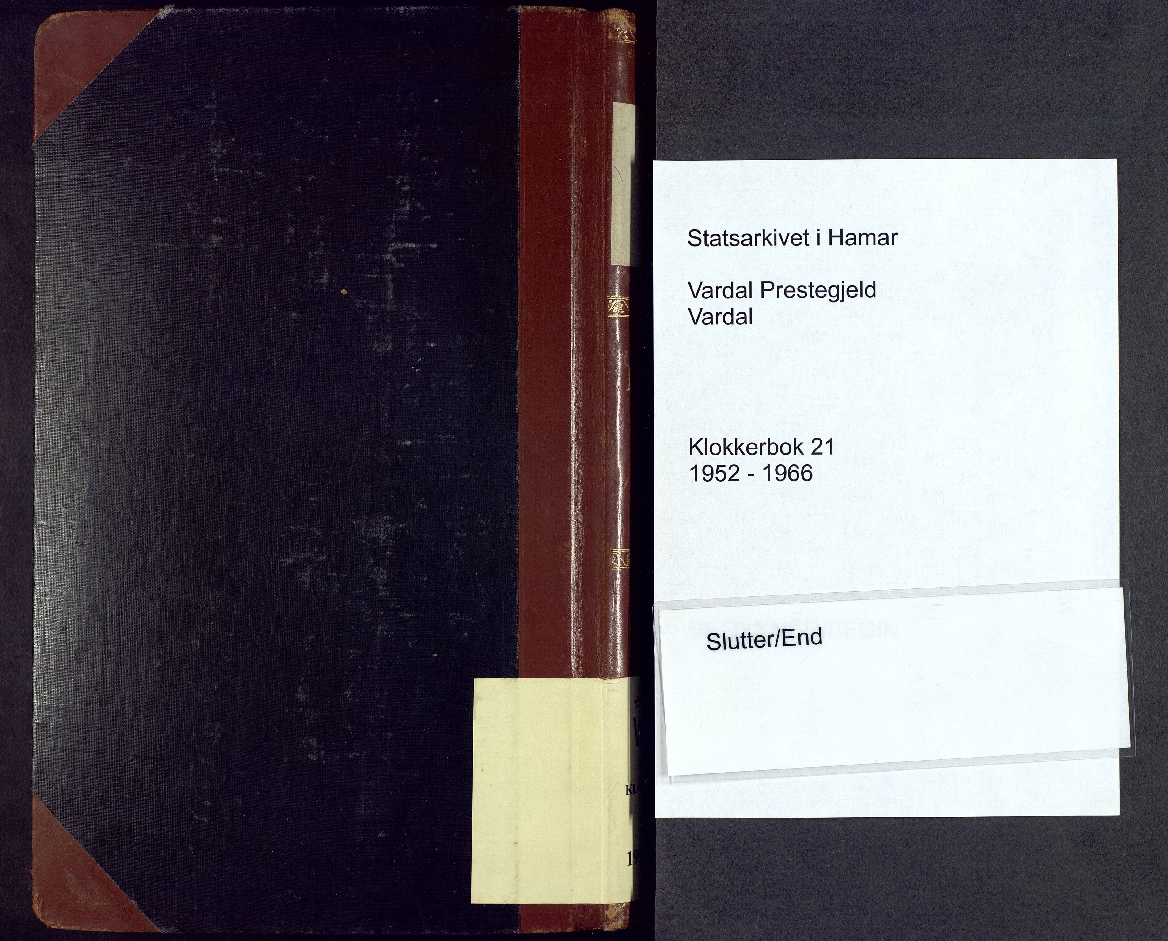 Vardal prestekontor, AV/SAH-PREST-100/H/Ha/Hab/L0021: Parish register (copy) no. 21, 1952-1966