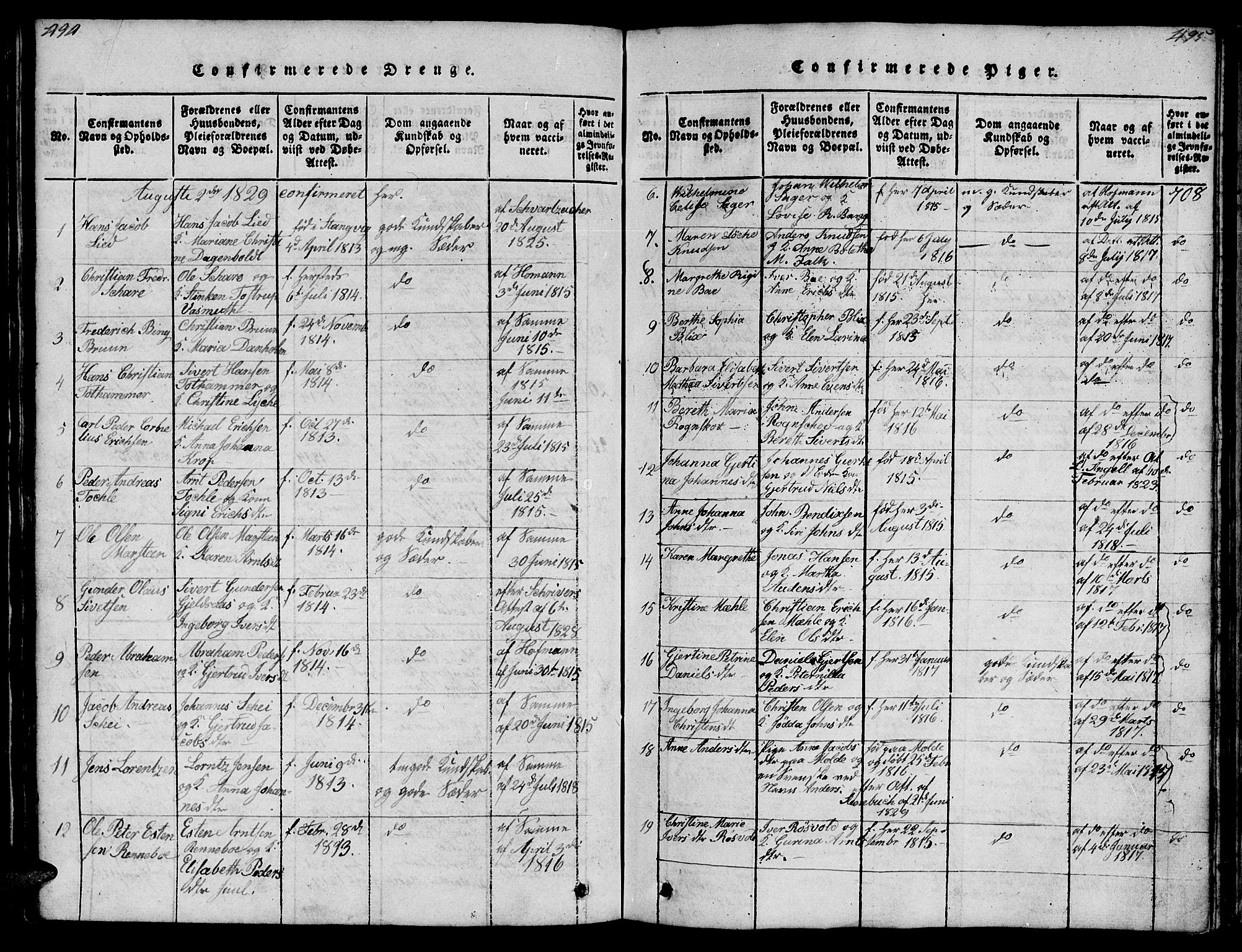 Ministerialprotokoller, klokkerbøker og fødselsregistre - Møre og Romsdal, SAT/A-1454/572/L0856: Parish register (copy) no. 572C01, 1819-1832, p. 494-495