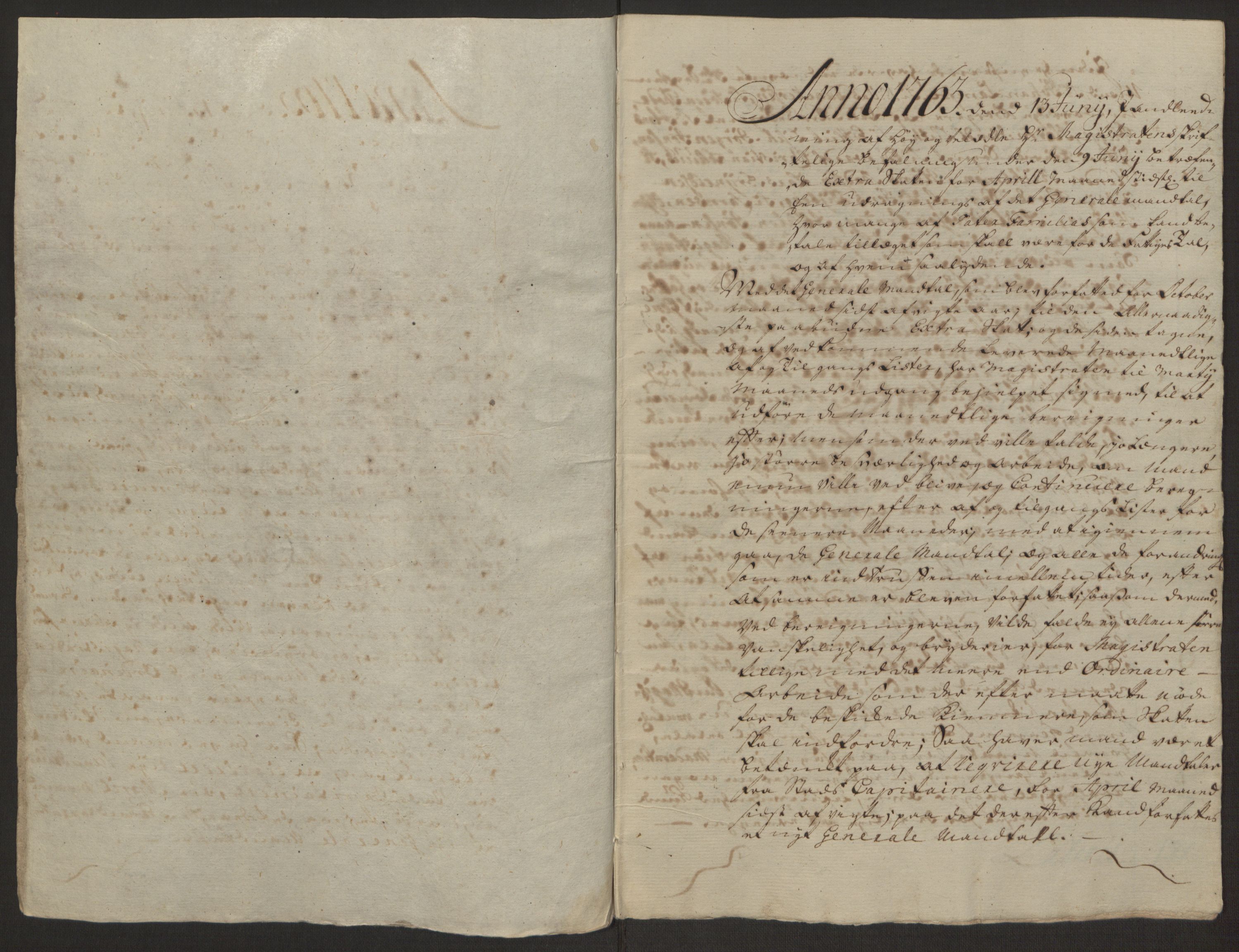 Rentekammeret inntil 1814, Reviderte regnskaper, Byregnskaper, RA/EA-4066/R/Rp/L0366/0001: [P20] Kontribusjonsregnskap / Ekstraskatt, 1763, p. 207