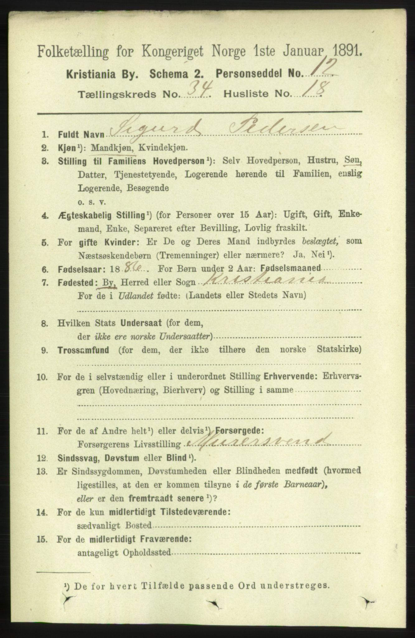 RA, 1891 census for 0301 Kristiania, 1891, p. 18861