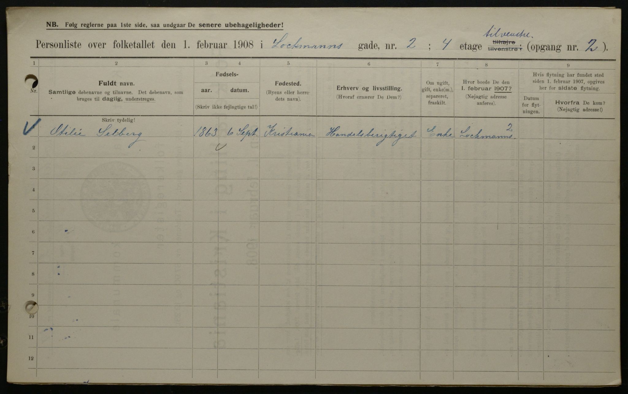 OBA, Municipal Census 1908 for Kristiania, 1908, p. 73450