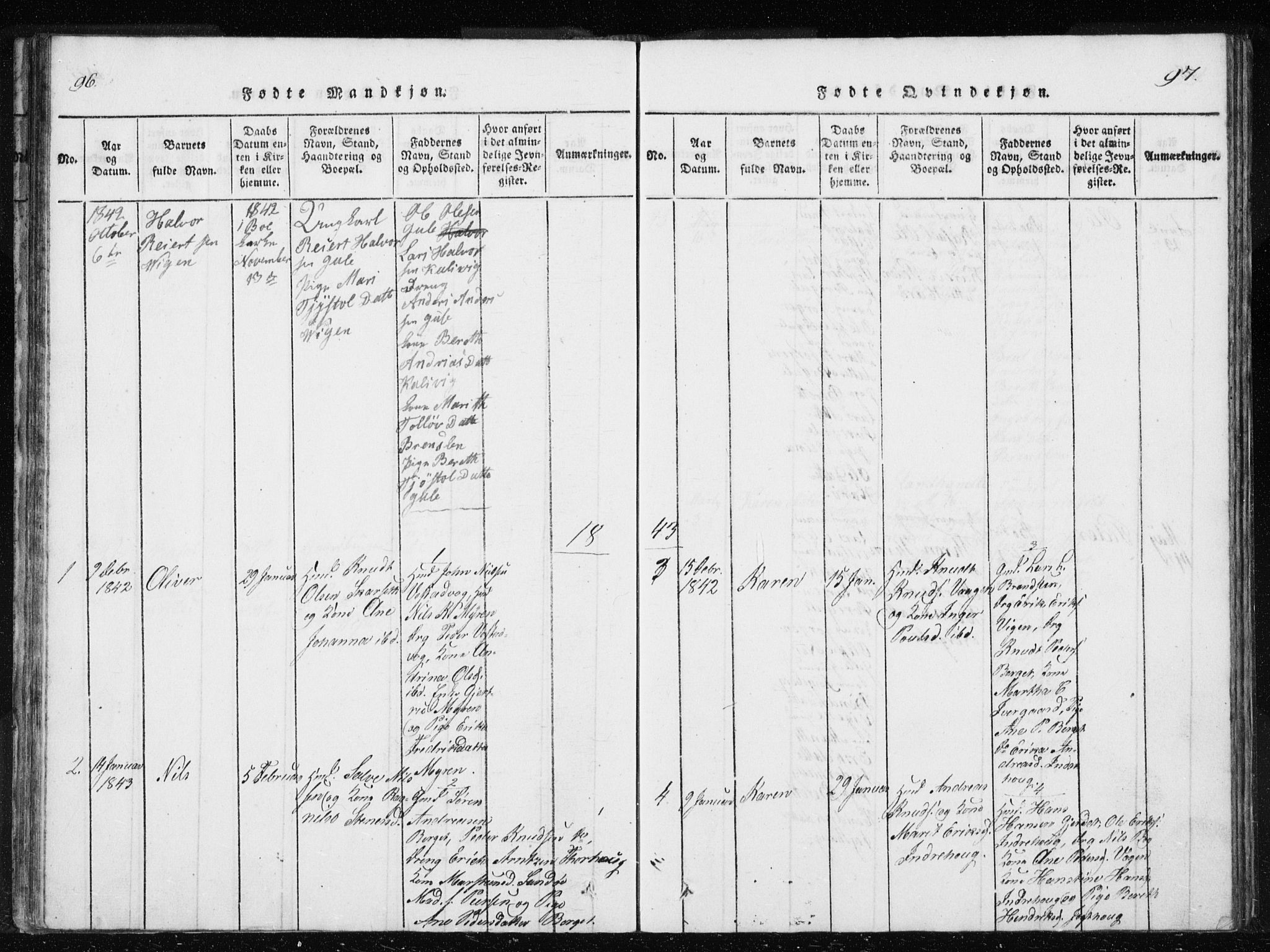 Ministerialprotokoller, klokkerbøker og fødselsregistre - Møre og Romsdal, AV/SAT-A-1454/566/L0772: Parish register (copy) no. 566C01, 1818-1845, p. 96-97