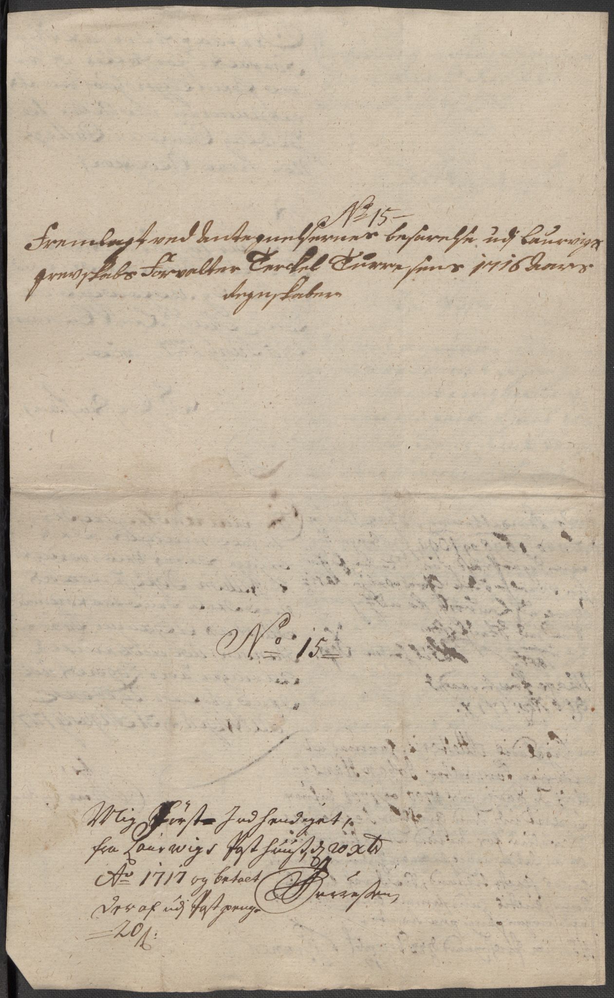 Rentekammeret inntil 1814, Reviderte regnskaper, Fogderegnskap, RA/EA-4092/R33/L1987: Fogderegnskap Larvik grevskap, 1716-1717, p. 334