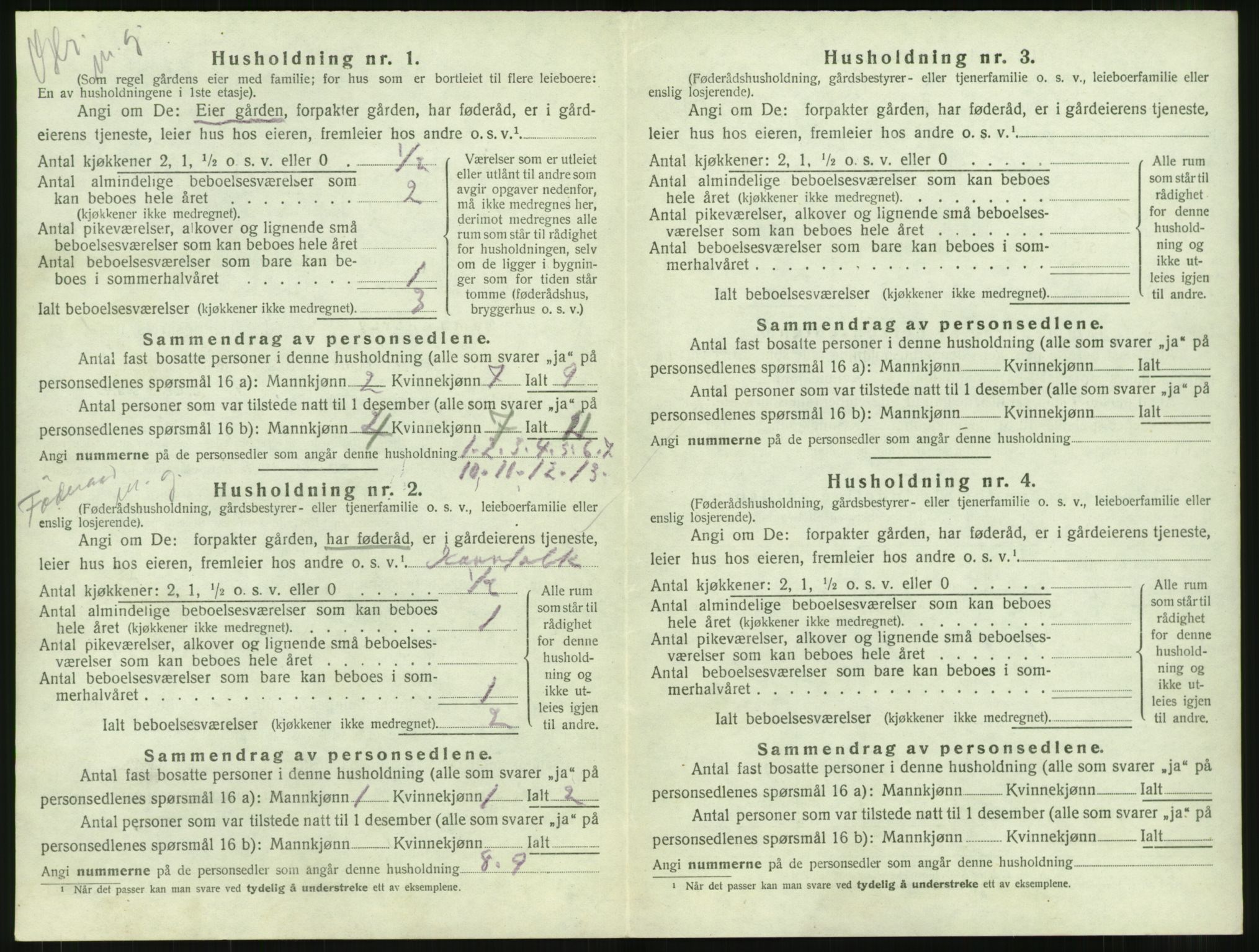 SAT, 1920 census for Borgund, 1920, p. 2199