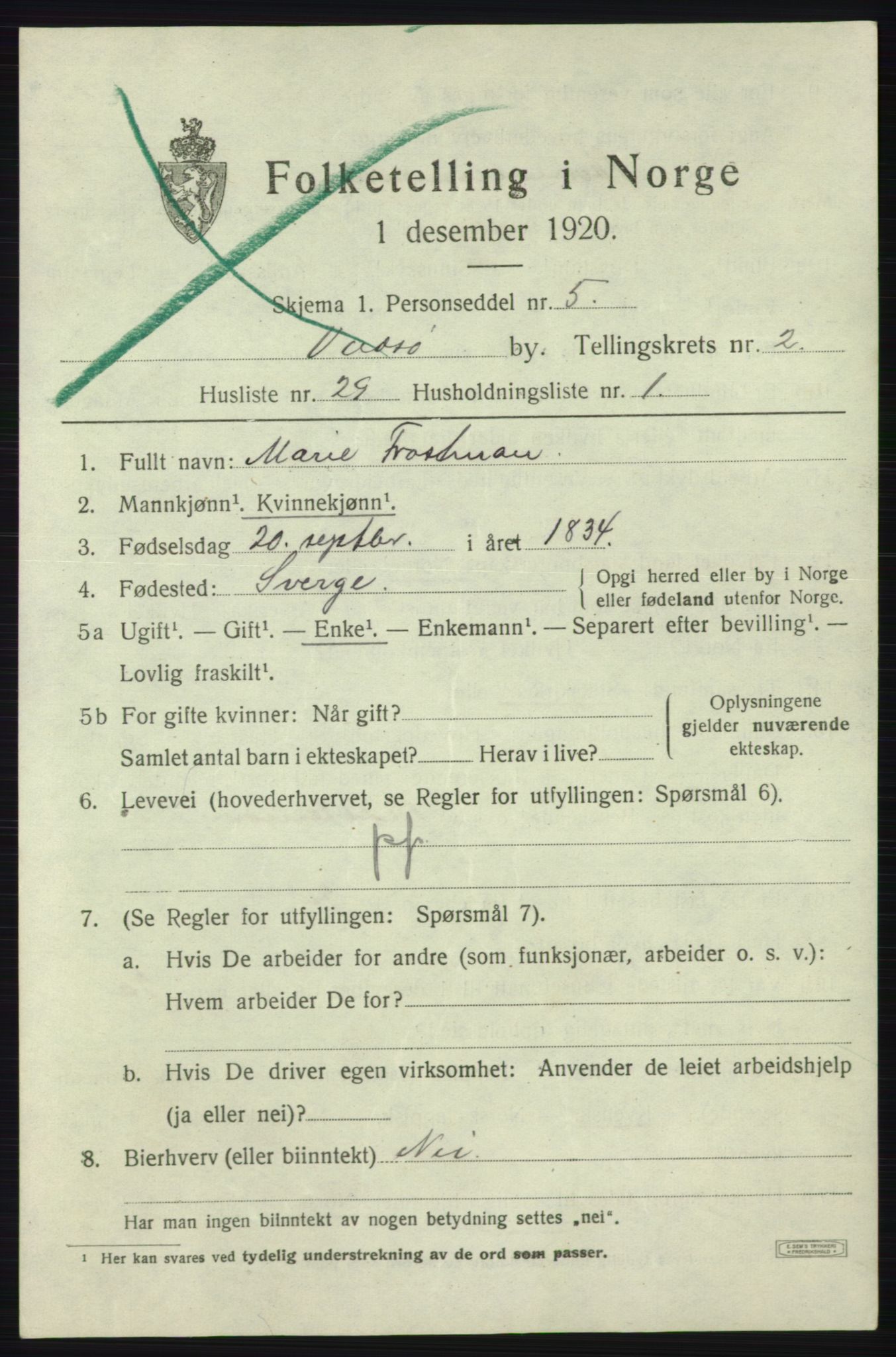 SATØ, 1920 census for Vadsø, 1920, p. 3715