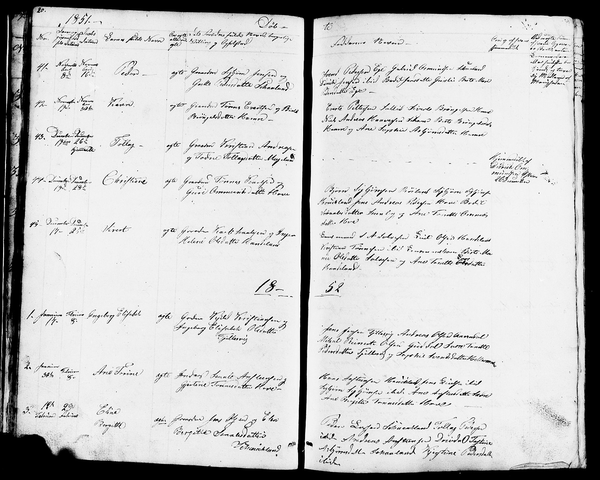 Lund sokneprestkontor, AV/SAST-A-101809/S07/L0003: Parish register (copy) no. B 3, 1848-1885, p. 20