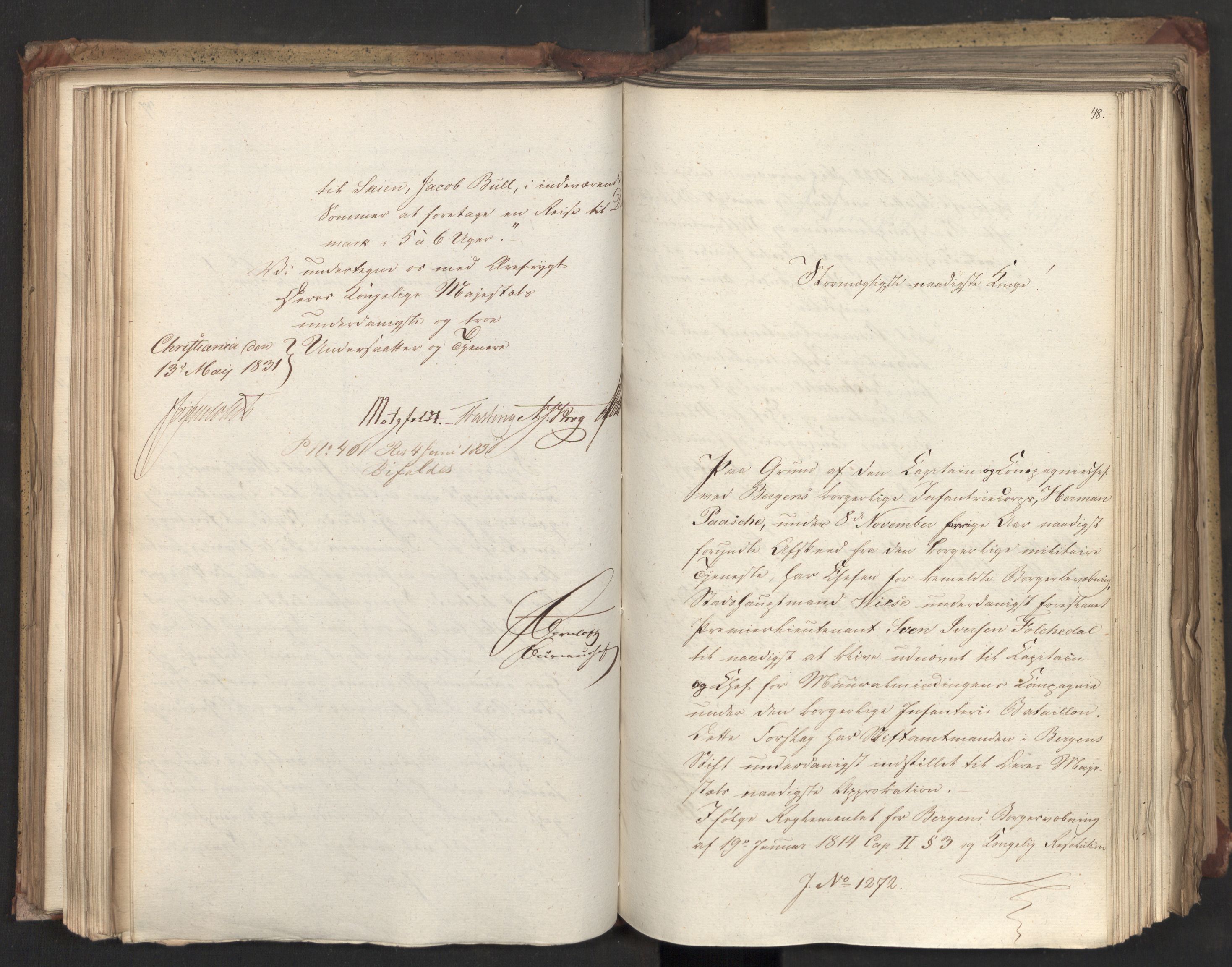 Statsrådsavdelingen i Stockholm, AV/RA-S-1003/D/Da/L0071: Regjeringsinnstillinger nr. 1222-1364, 1831, p. 216