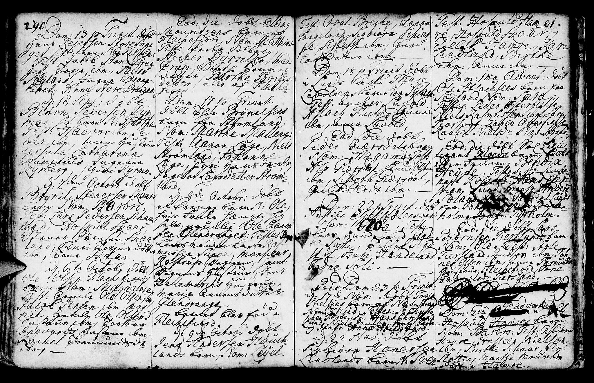 Lund sokneprestkontor, AV/SAST-A-101809/S06/L0002: Parish register (official) no. A 2, 1738-1760, p. 290-291