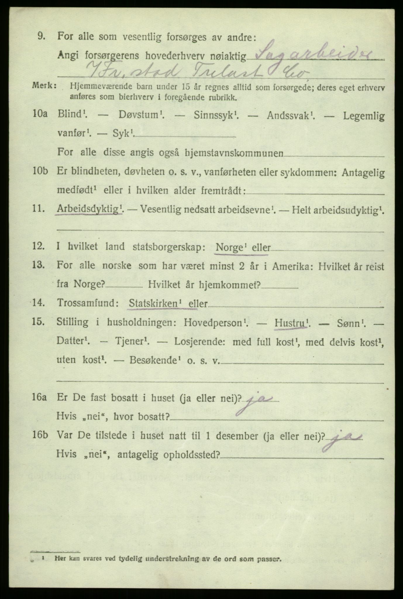 SAO, 1920 census for Borge, 1920, p. 2826