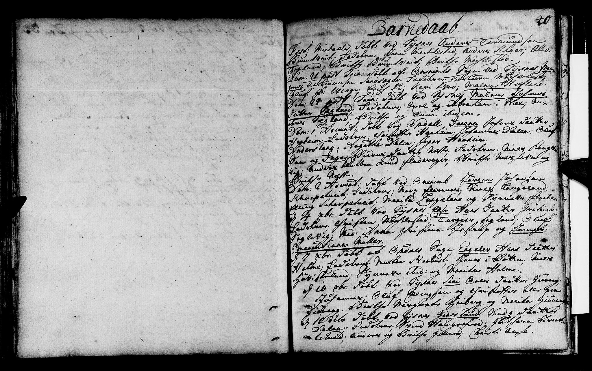 Tysnes sokneprestembete, SAB/A-78601/H/Haa: Parish register (official) no. A 1, 1723-1731, p. 40