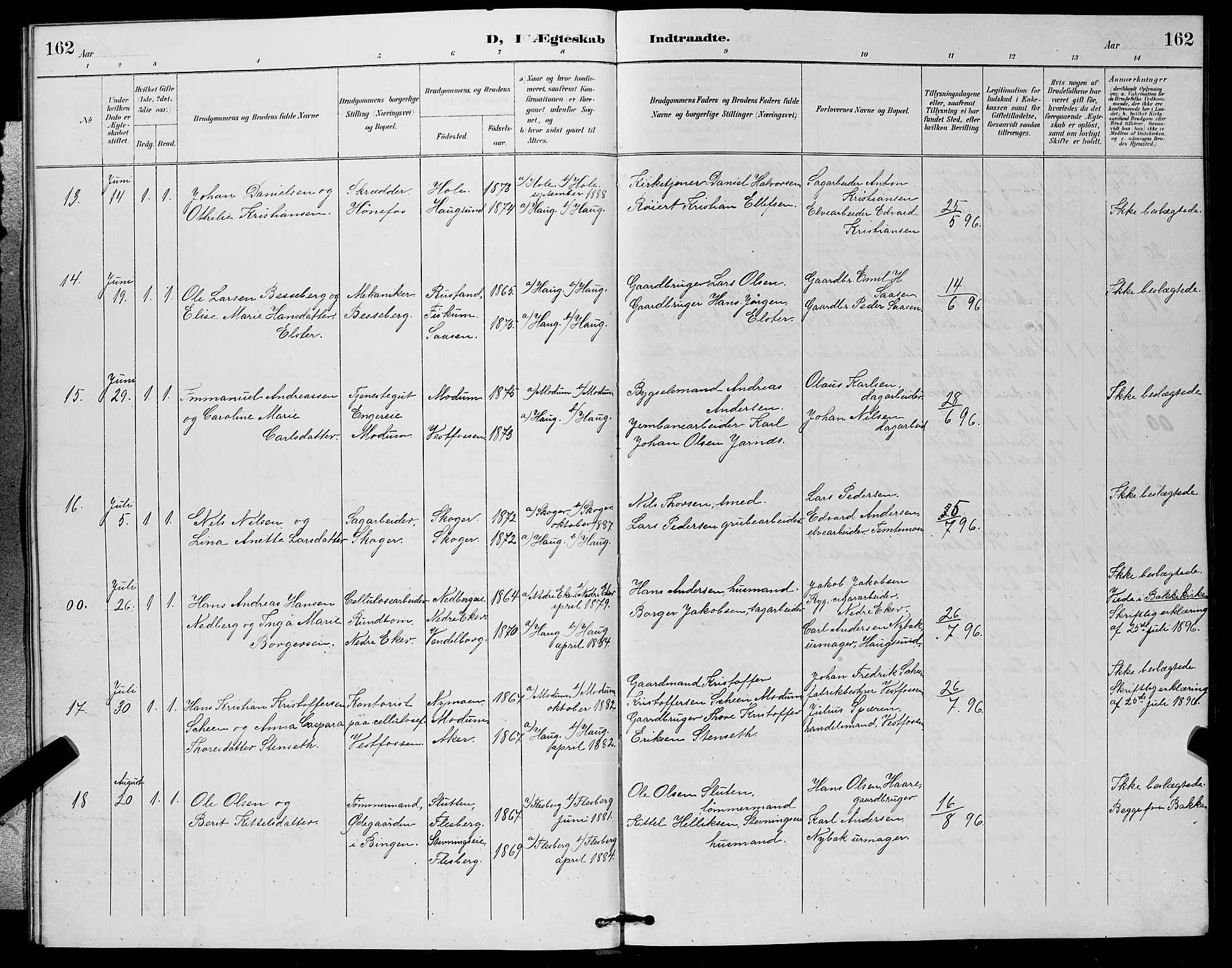 Eiker kirkebøker, AV/SAKO-A-4/G/Ga/L0007: Parish register (copy) no. I 7, 1893-1902, p. 162