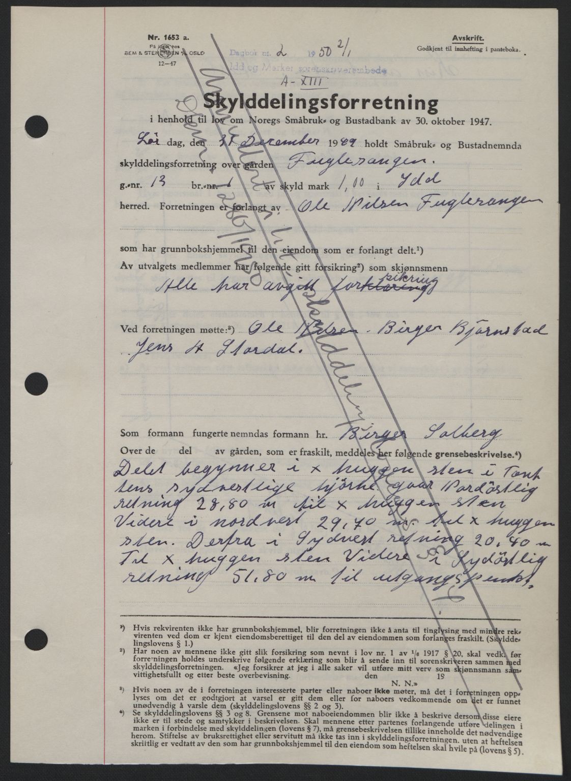 Idd og Marker sorenskriveri, AV/SAO-A-10283/G/Gb/Gbb/L0013: Mortgage book no. A13, 1949-1950, Diary no: : 2/1950