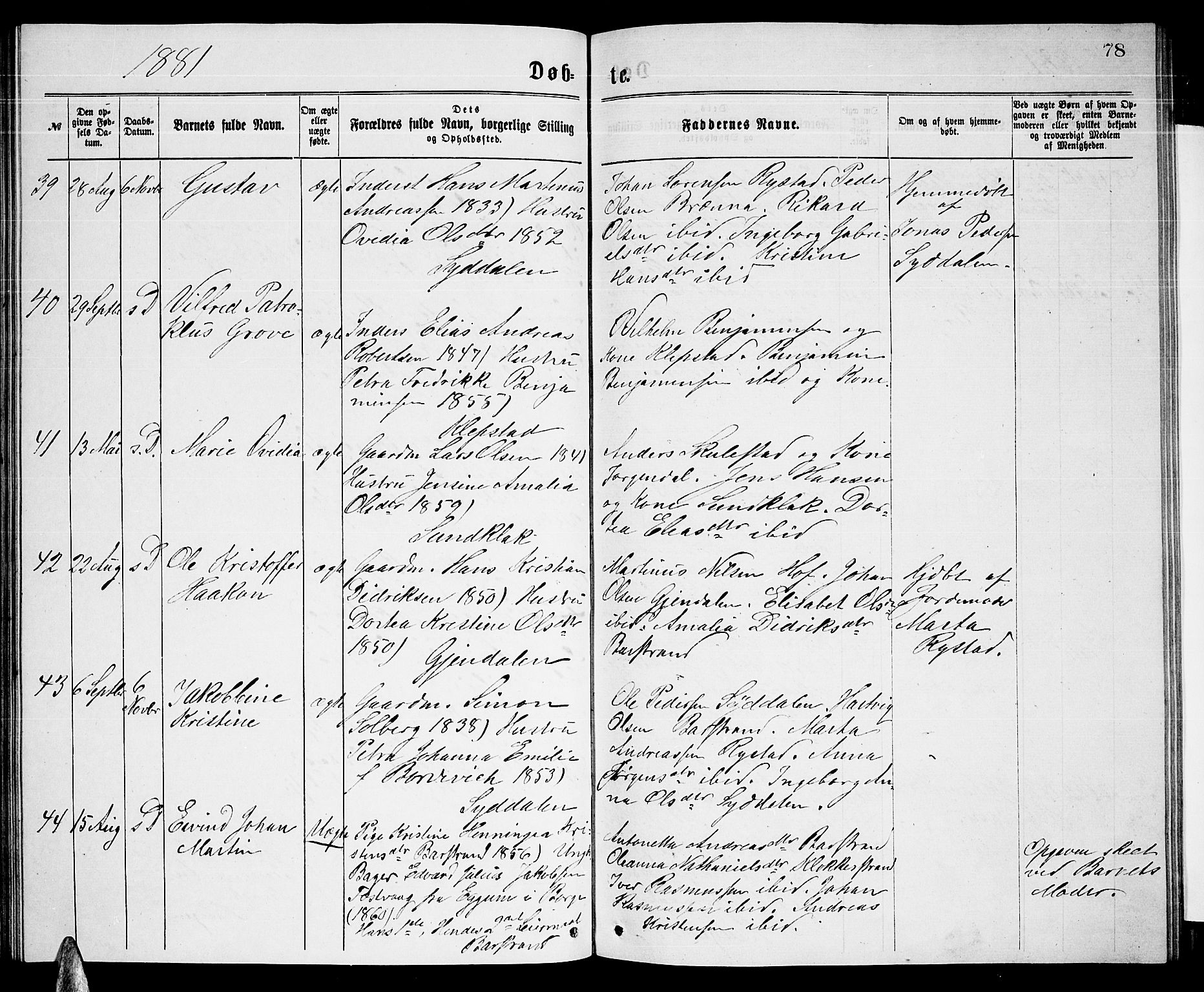 Ministerialprotokoller, klokkerbøker og fødselsregistre - Nordland, SAT/A-1459/876/L1103: Parish register (copy) no. 876C02, 1870-1886, p. 78