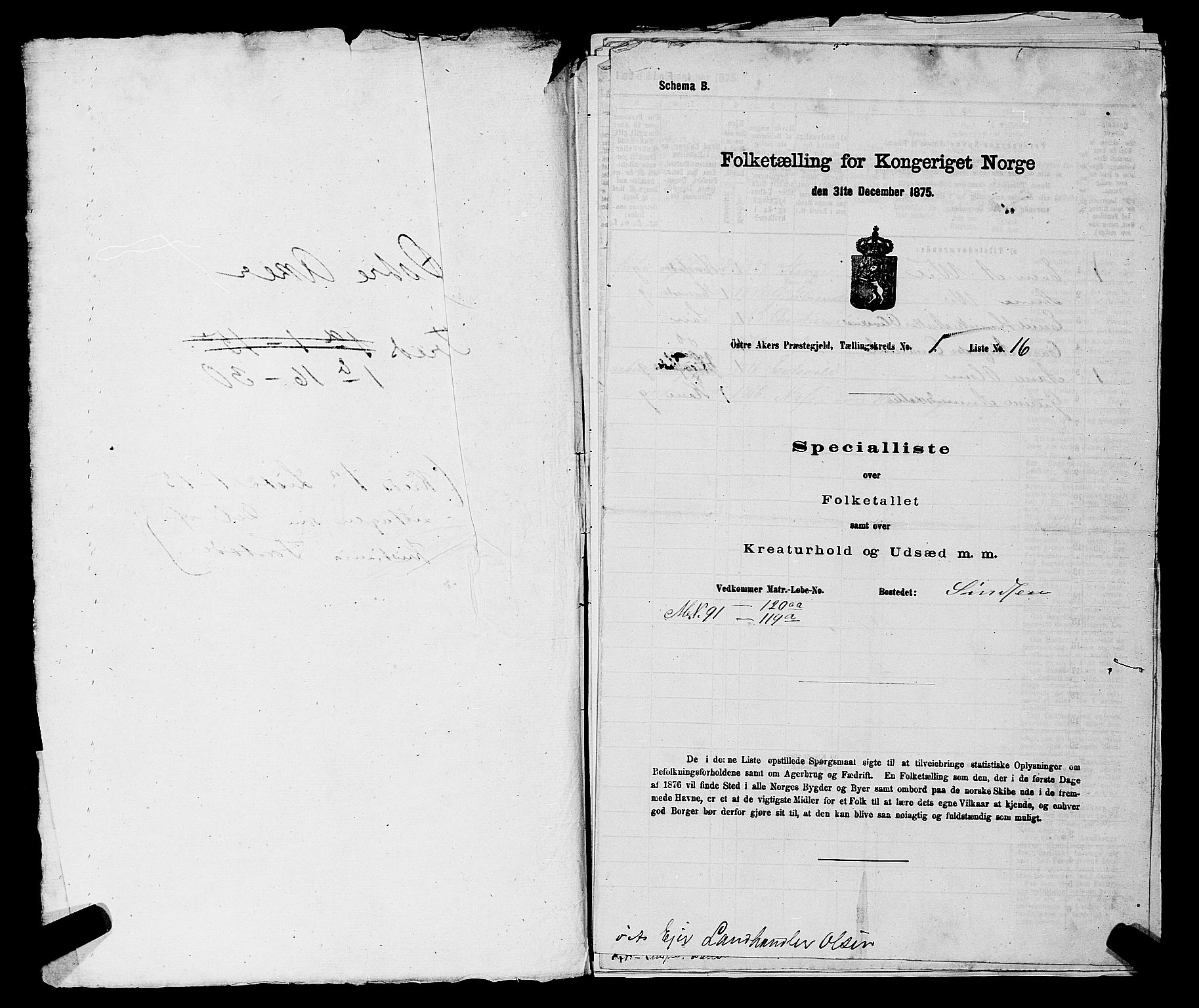 RA, 1875 census for 0218bP Østre Aker, 1875, p. 246