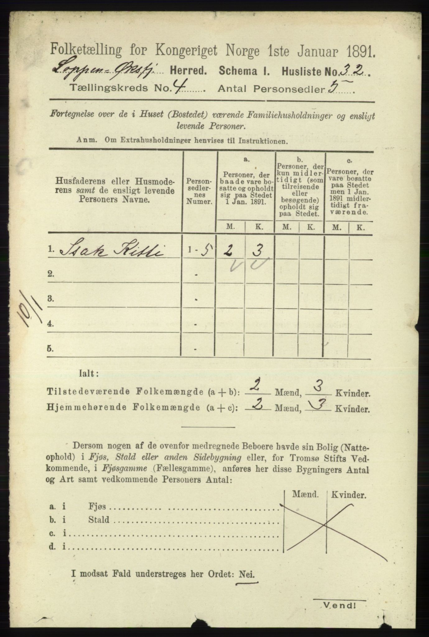 RA, 1891 census for 2014 Loppa, 1891, p. 848