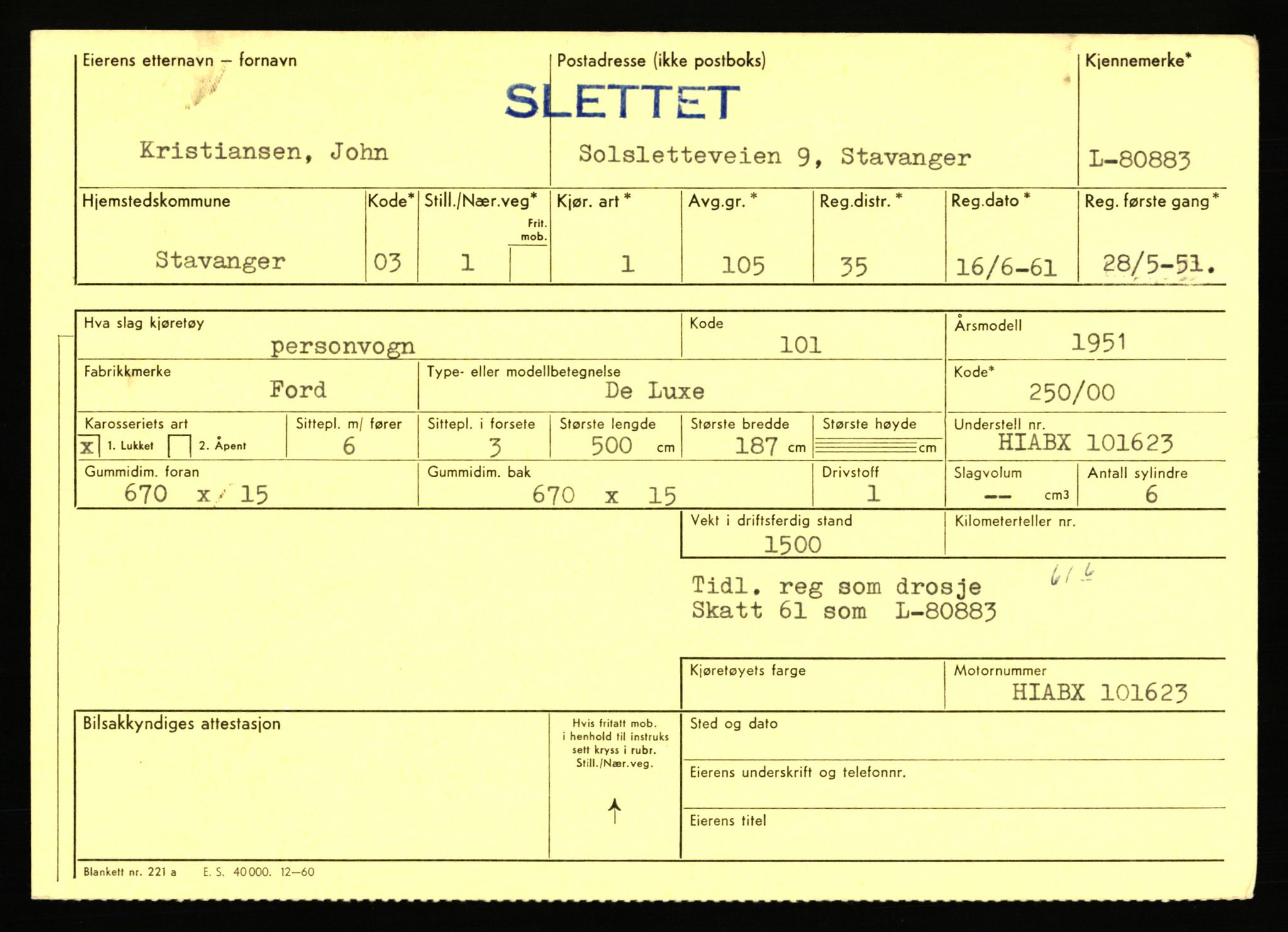 Stavanger trafikkstasjon, AV/SAST-A-101942/0/F/L0071: L-80500 - L-82199, 1930-1971, p. 667