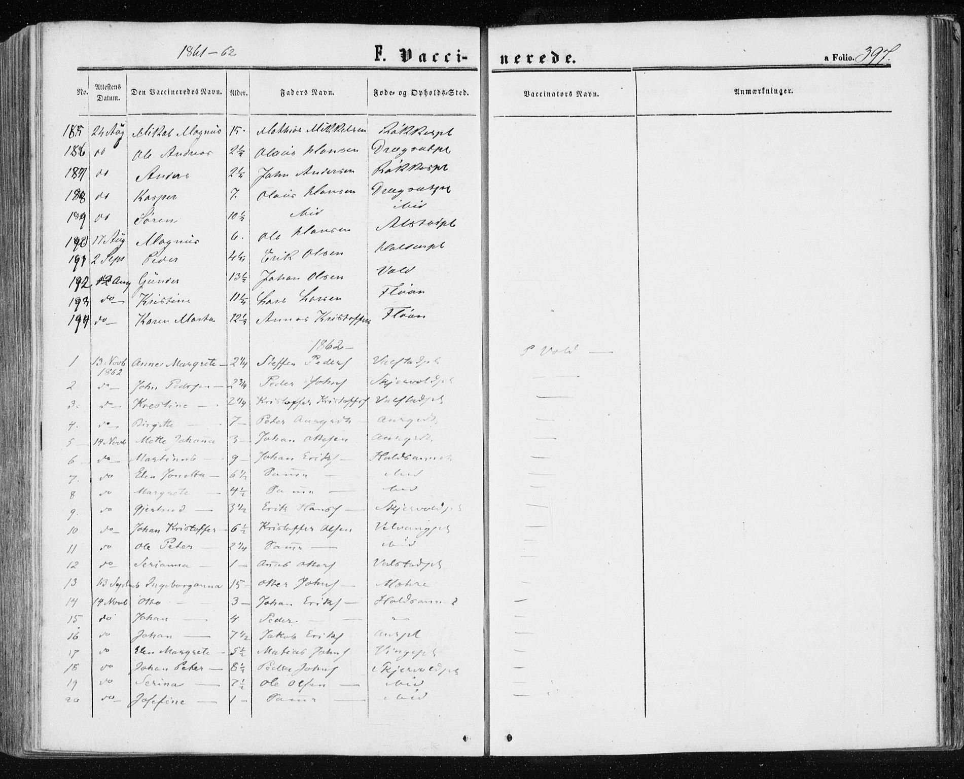 Ministerialprotokoller, klokkerbøker og fødselsregistre - Nord-Trøndelag, AV/SAT-A-1458/709/L0075: Parish register (official) no. 709A15, 1859-1870, p. 397