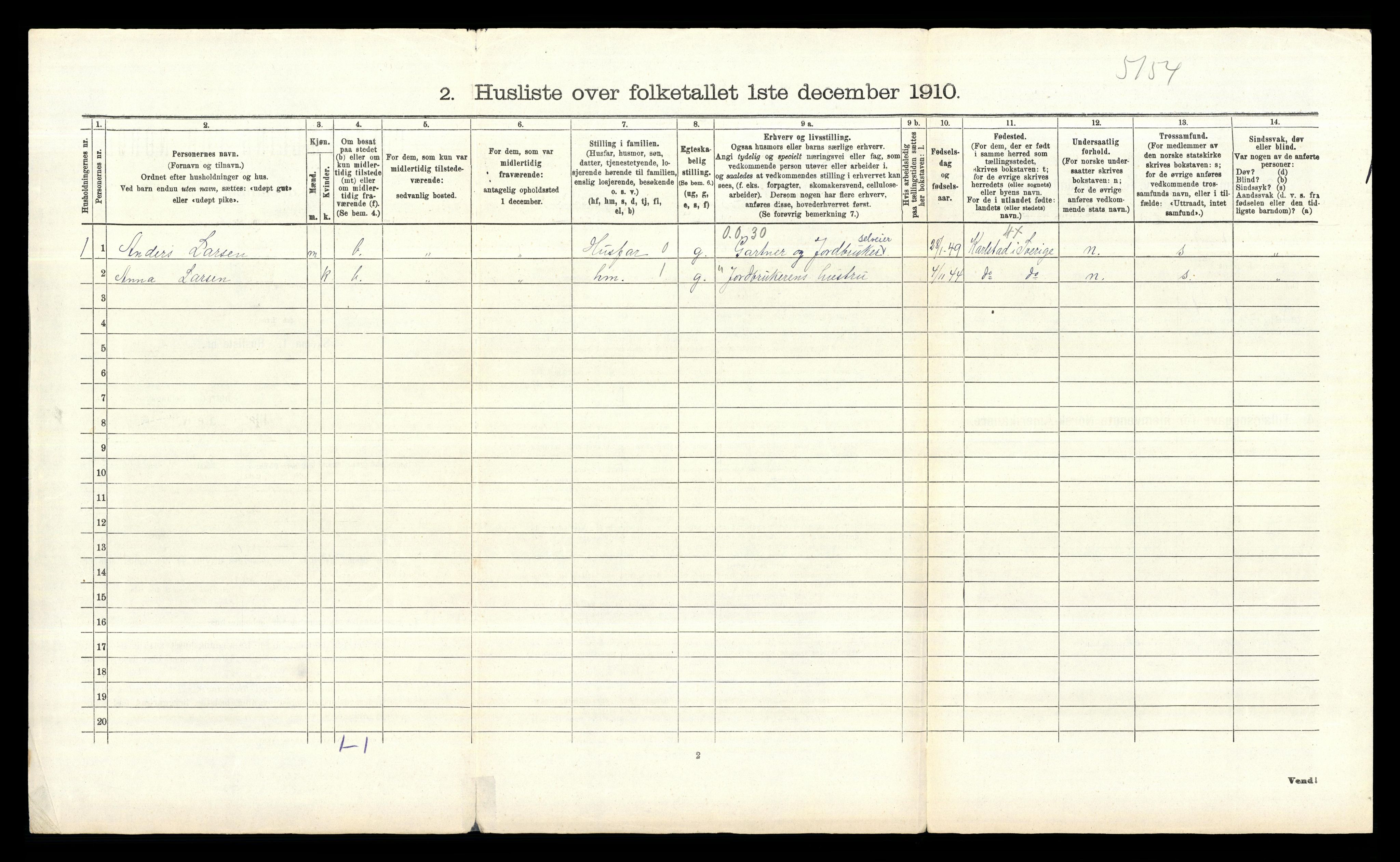 RA, 1910 census for Rygge, 1910, p. 267