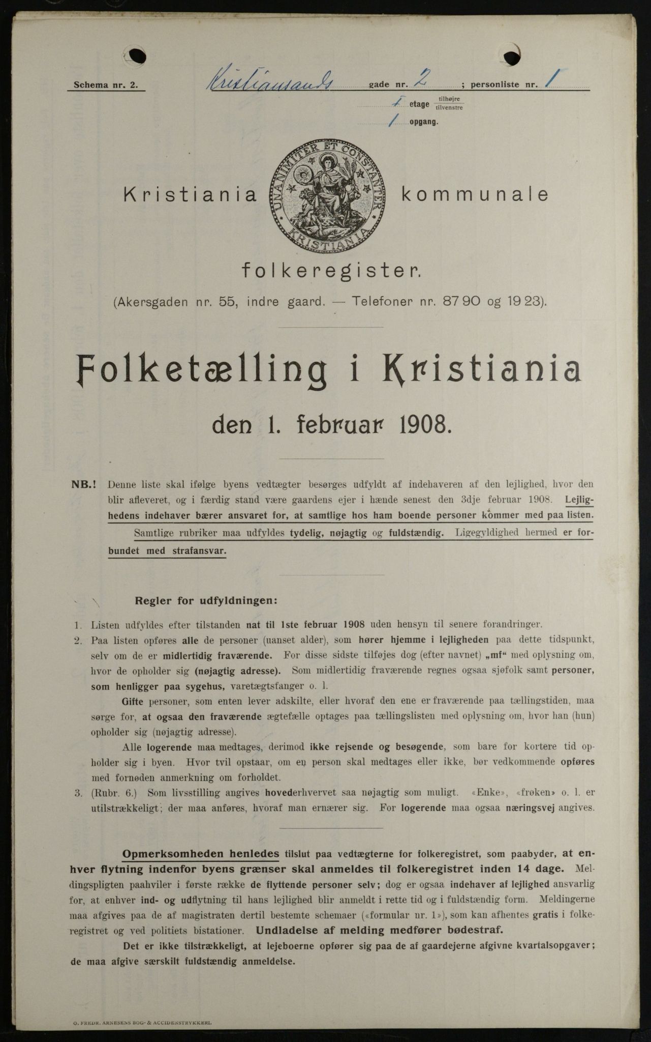 OBA, Municipal Census 1908 for Kristiania, 1908, p. 48583